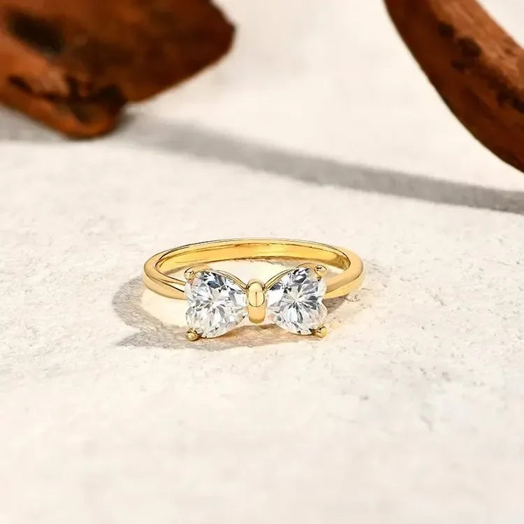 S925 Moissanite Feminine Bow Ring