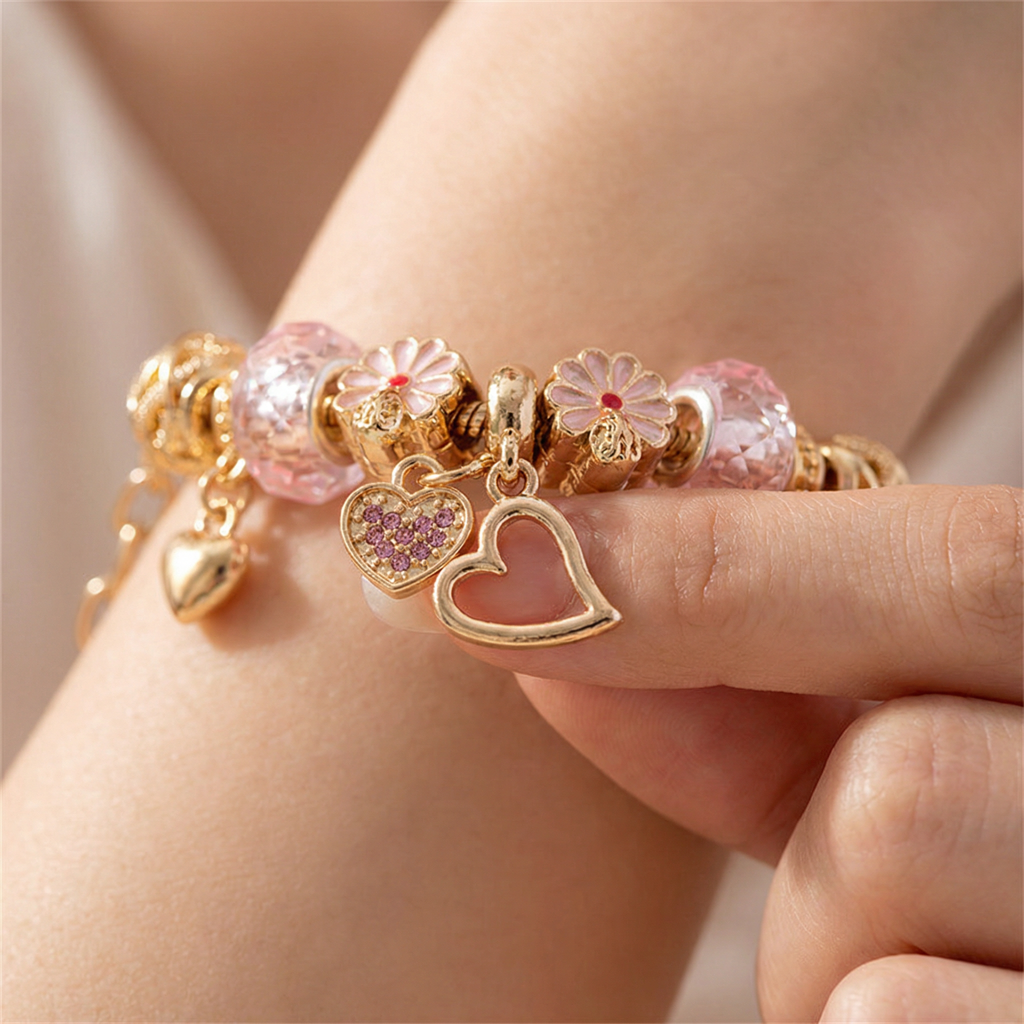 Playful Pink Charm Bracelets