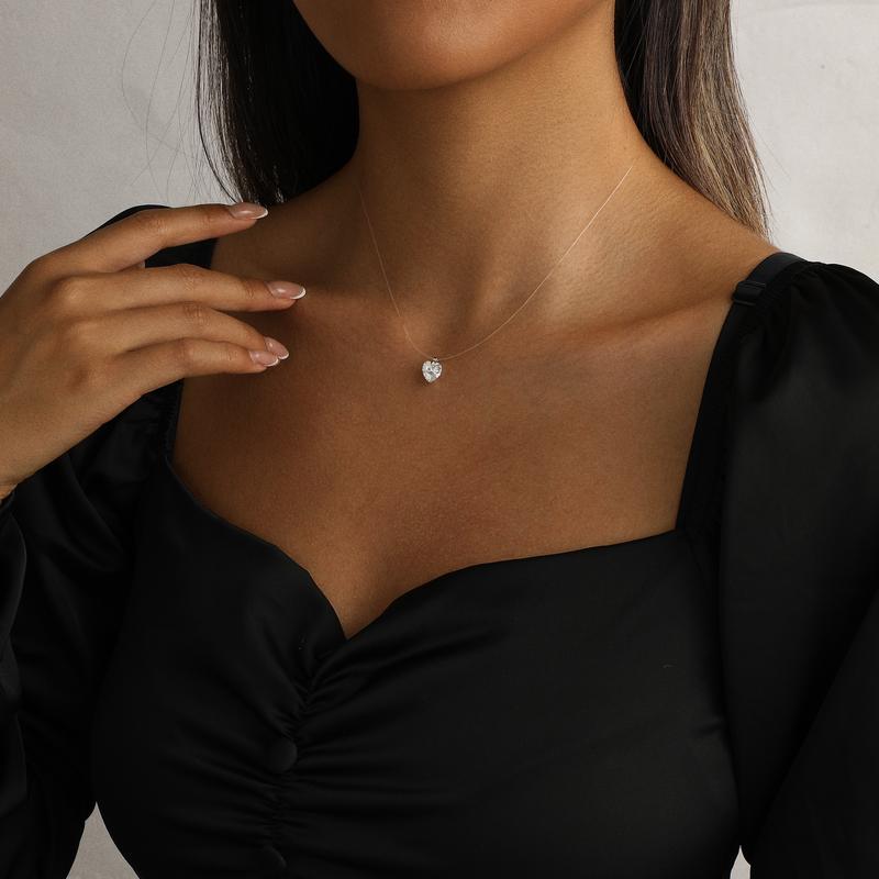Floating Diamond Invisible Necklace