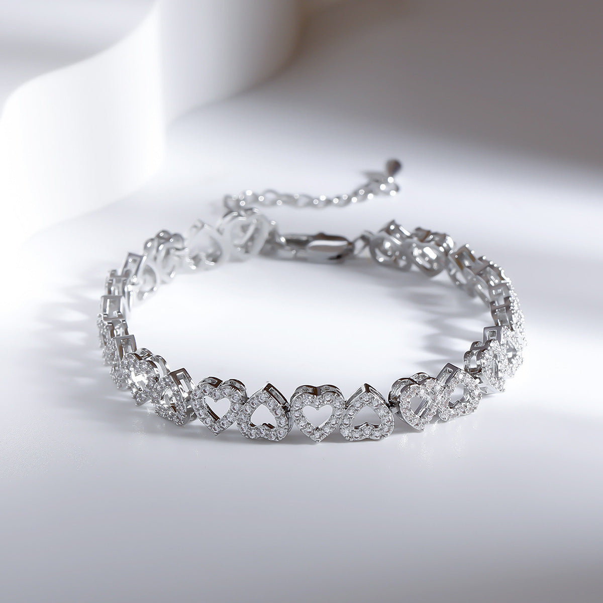 Love Hearts Diamond Bracelet in silver
