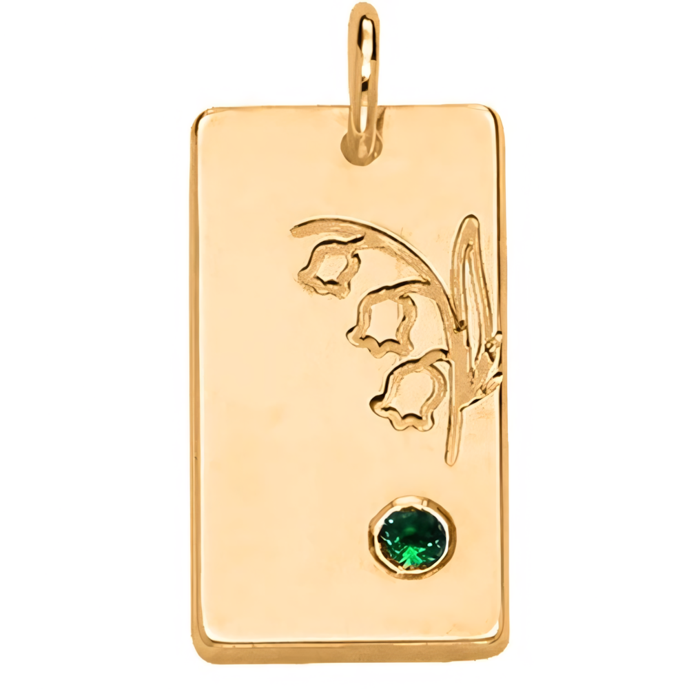 Personalized Name Dainty Satellite Chain Birth Flower & Stone Necklace in gold