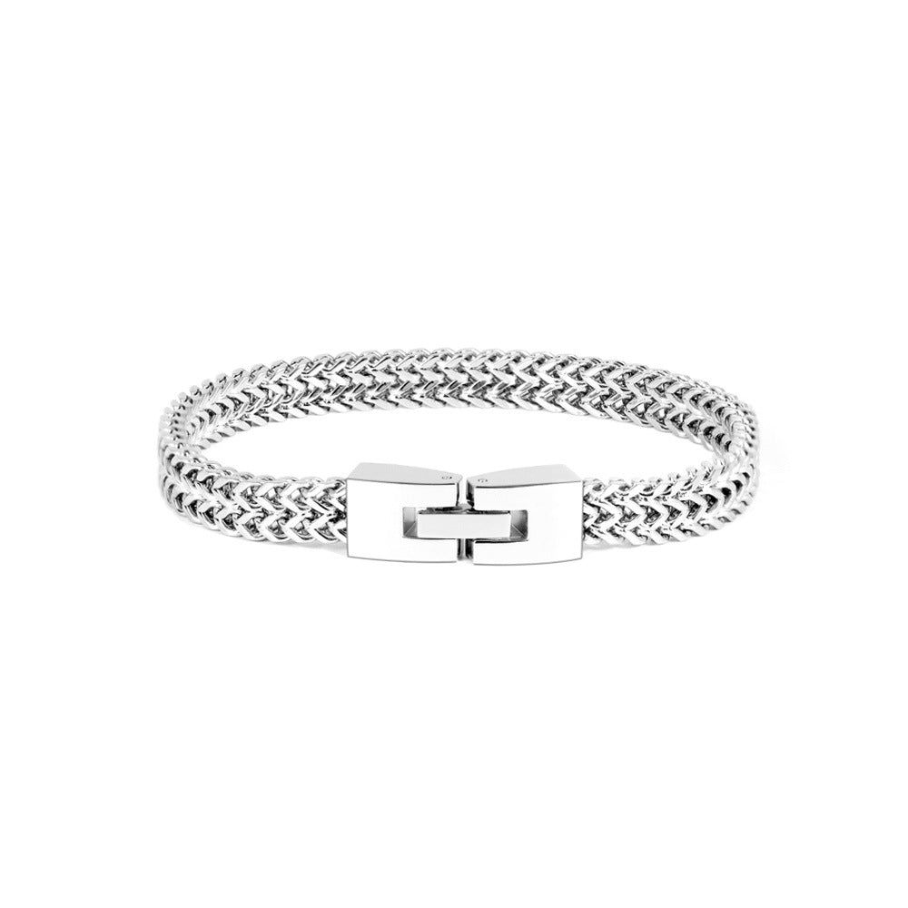 Classy Initial Love Clasp Bracelet in silver