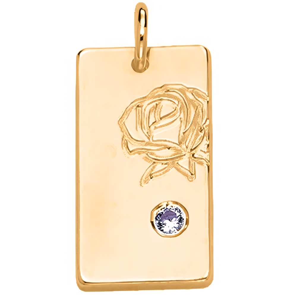 Personalized Name Dainty Satellite Chain Birth Flower & Stone Necklace in gold