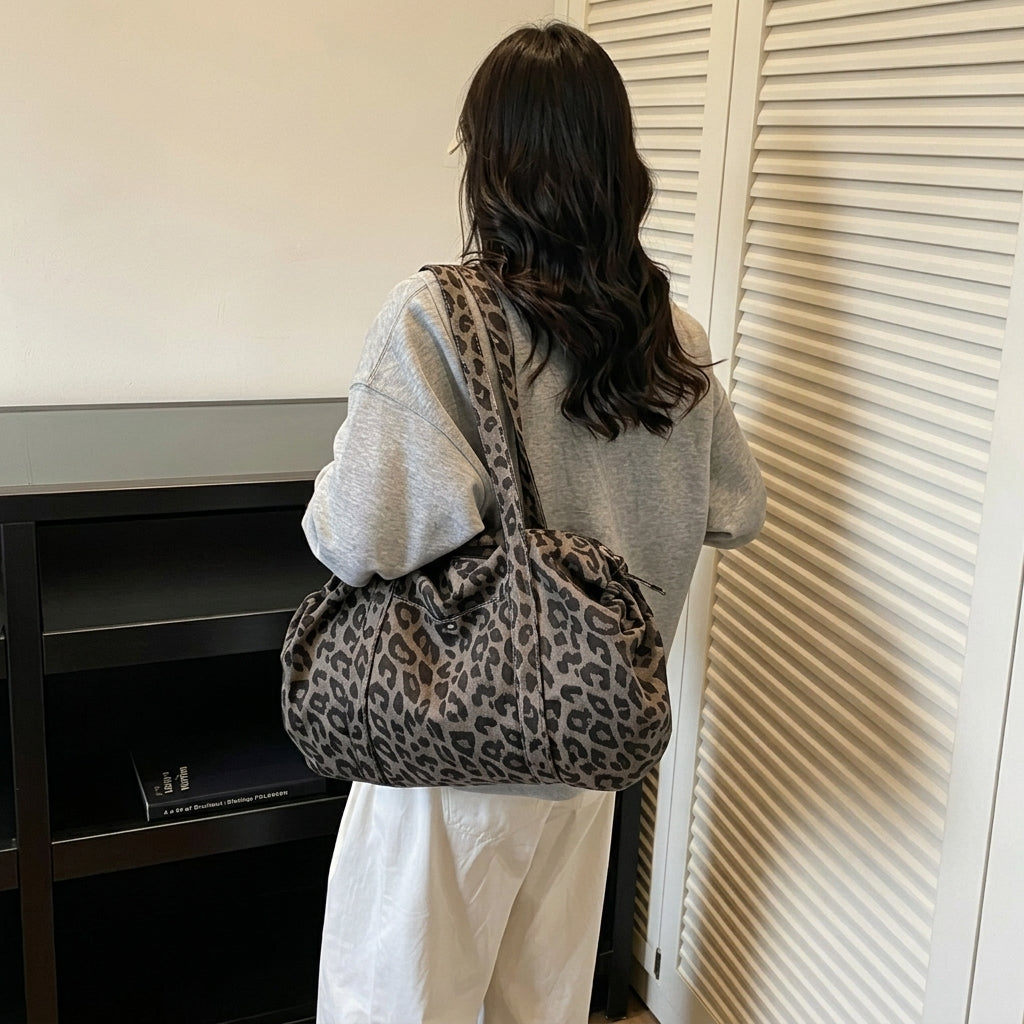 Leopard Print Duffel Travel Bag