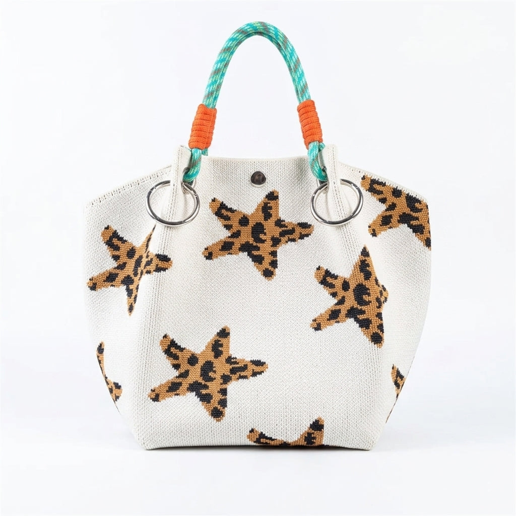 Knit Magnetic Clasp Bucket Bag