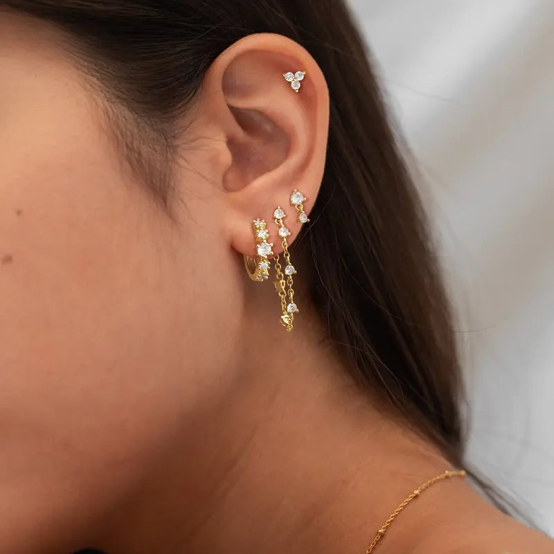 4pc Dainty Crystal Curated Ear Stack Set