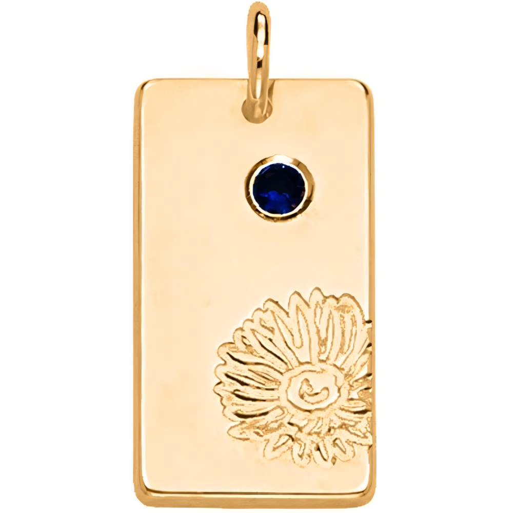 Personalized Name Dainty Satellite Chain Birth Flower & Stone Necklace in gold