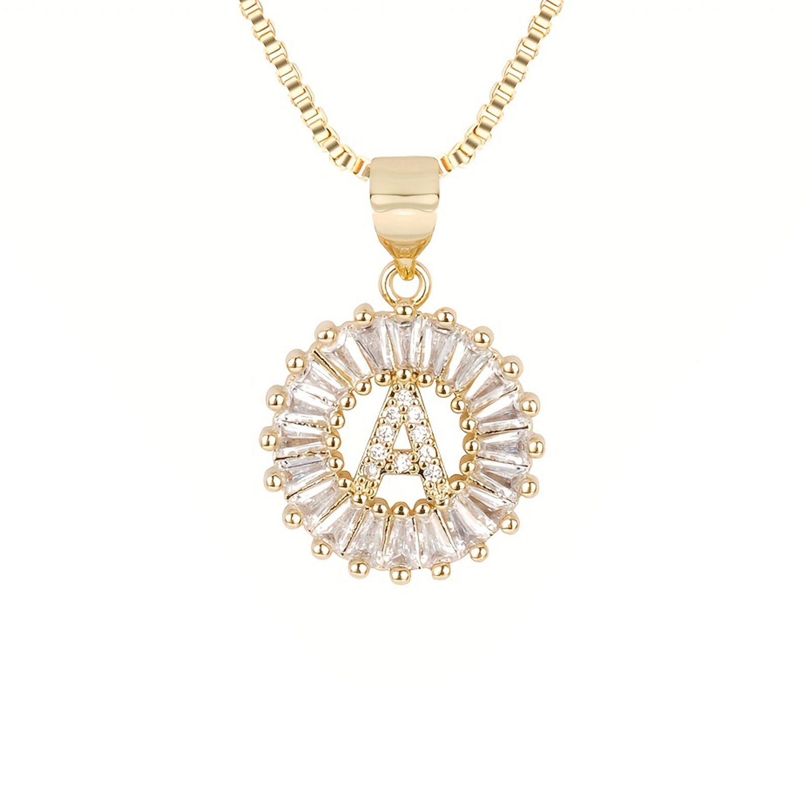 Circle Initial Necklace in gold