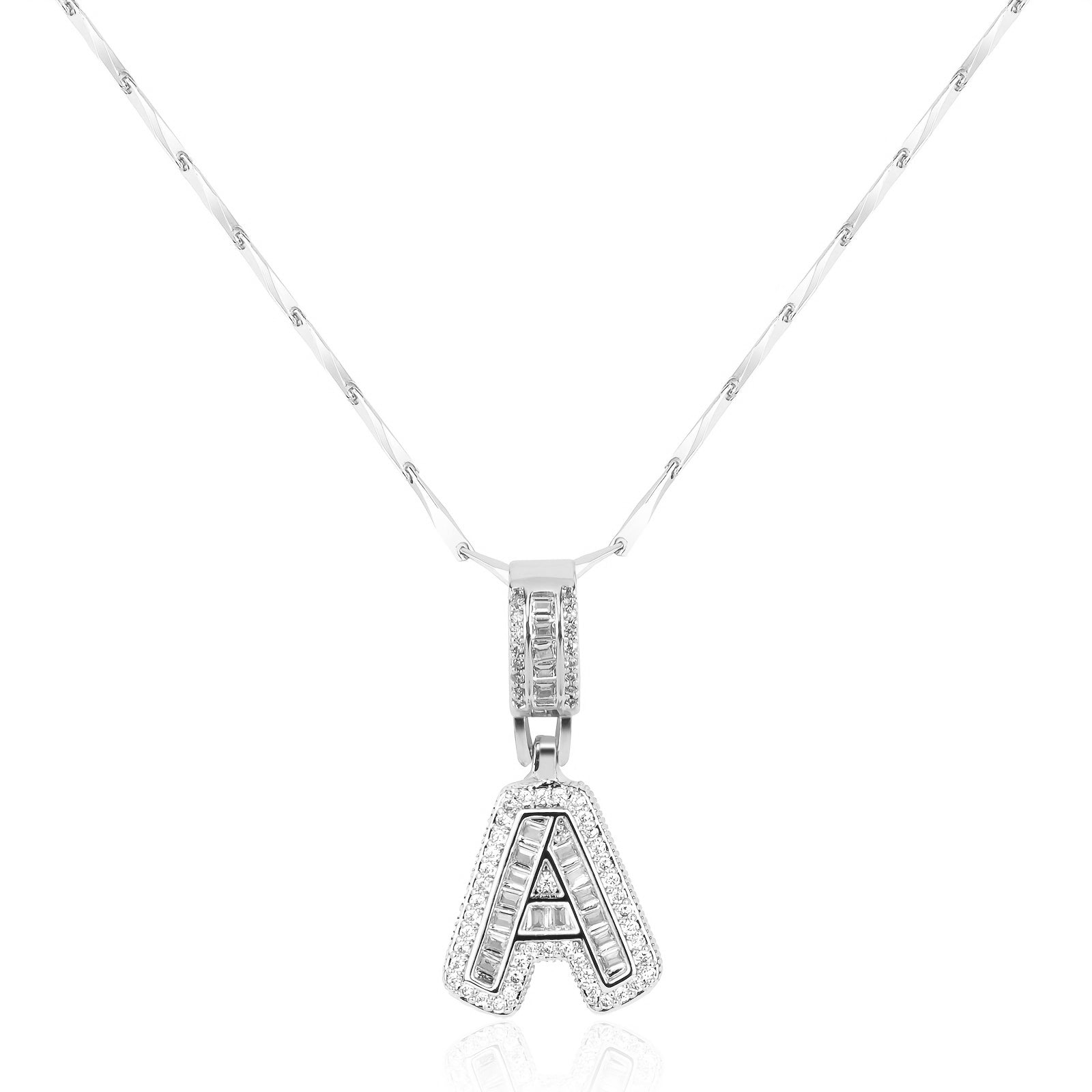 Bold Initial Necklace in silver