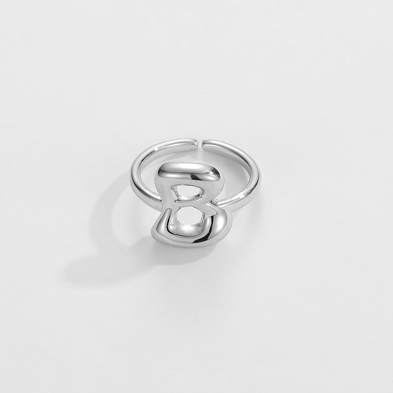 cute bubble letter initial ring