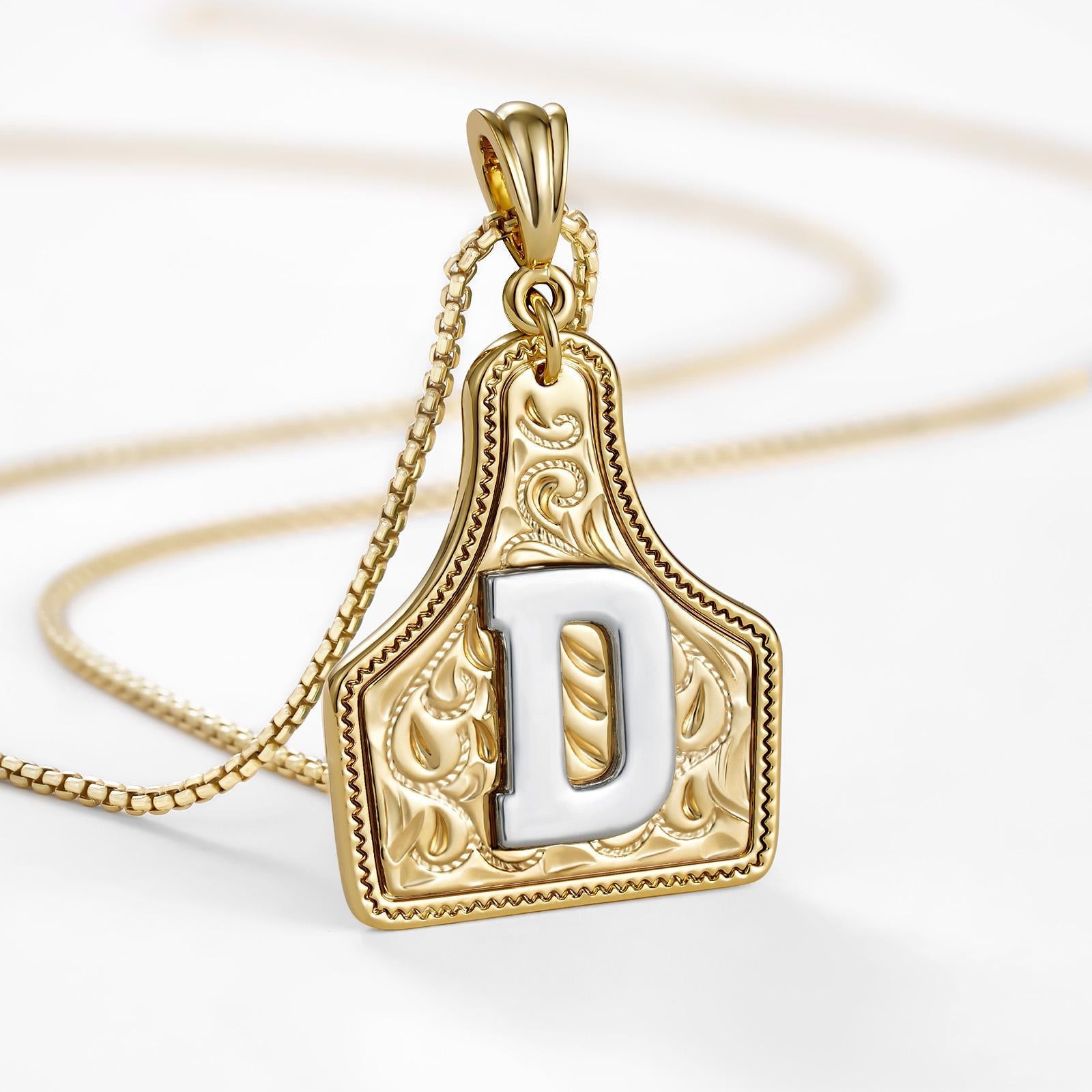14k Elegant Cowgirl Initial Necklace in gold