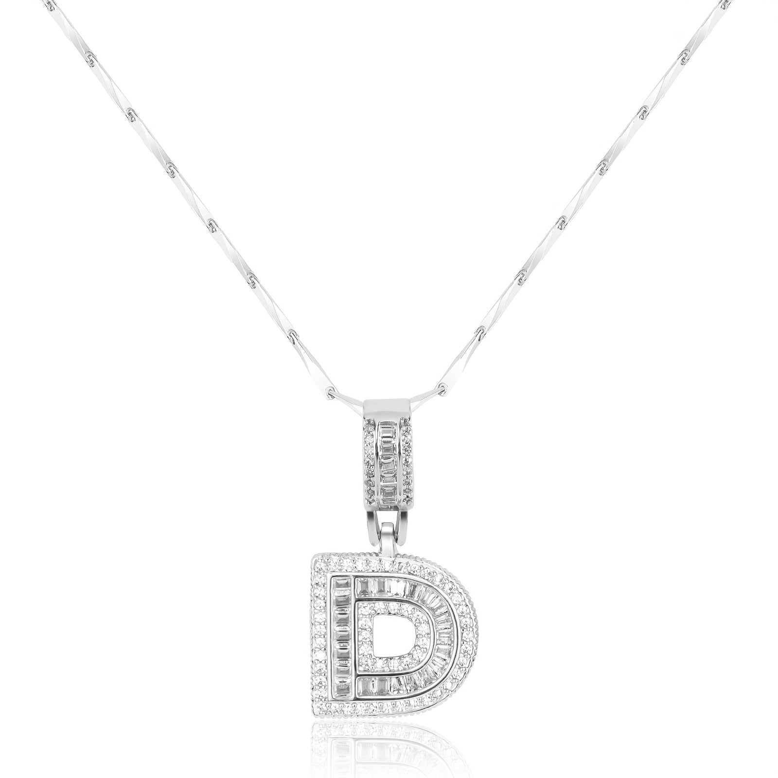 Bold Initial Necklace in silver