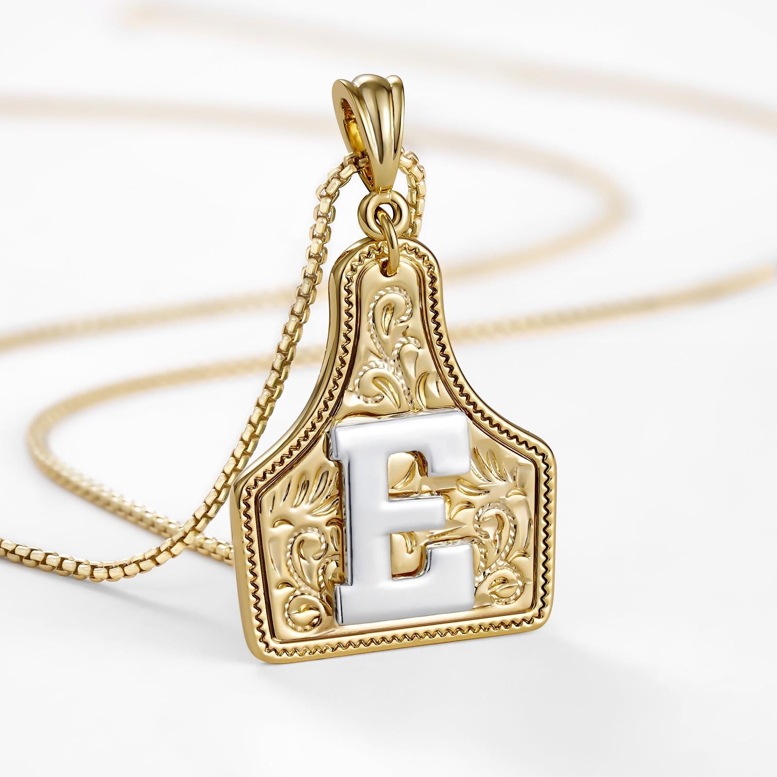 14k Elegant Cowgirl Initial Necklace in gold