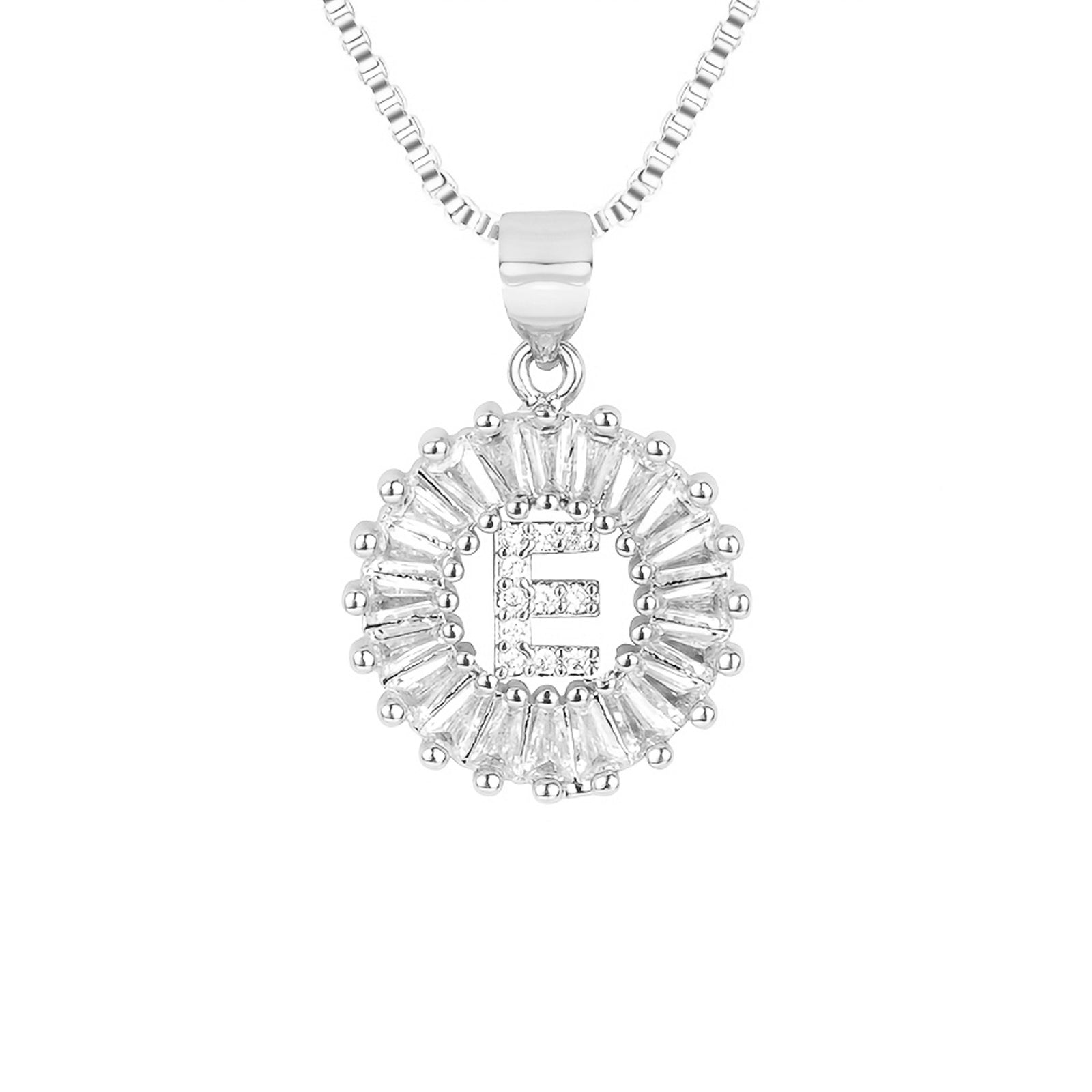 Circle Initial Necklace in silver