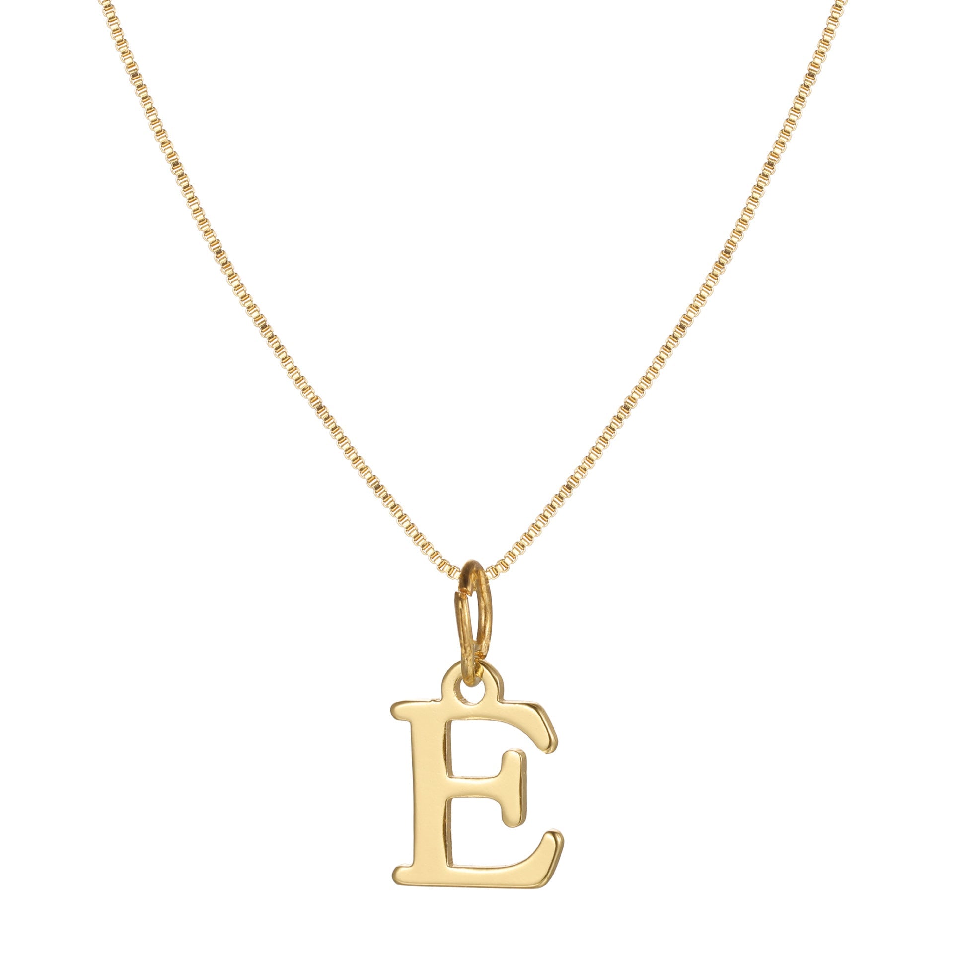 14k minimal serif initial necklace