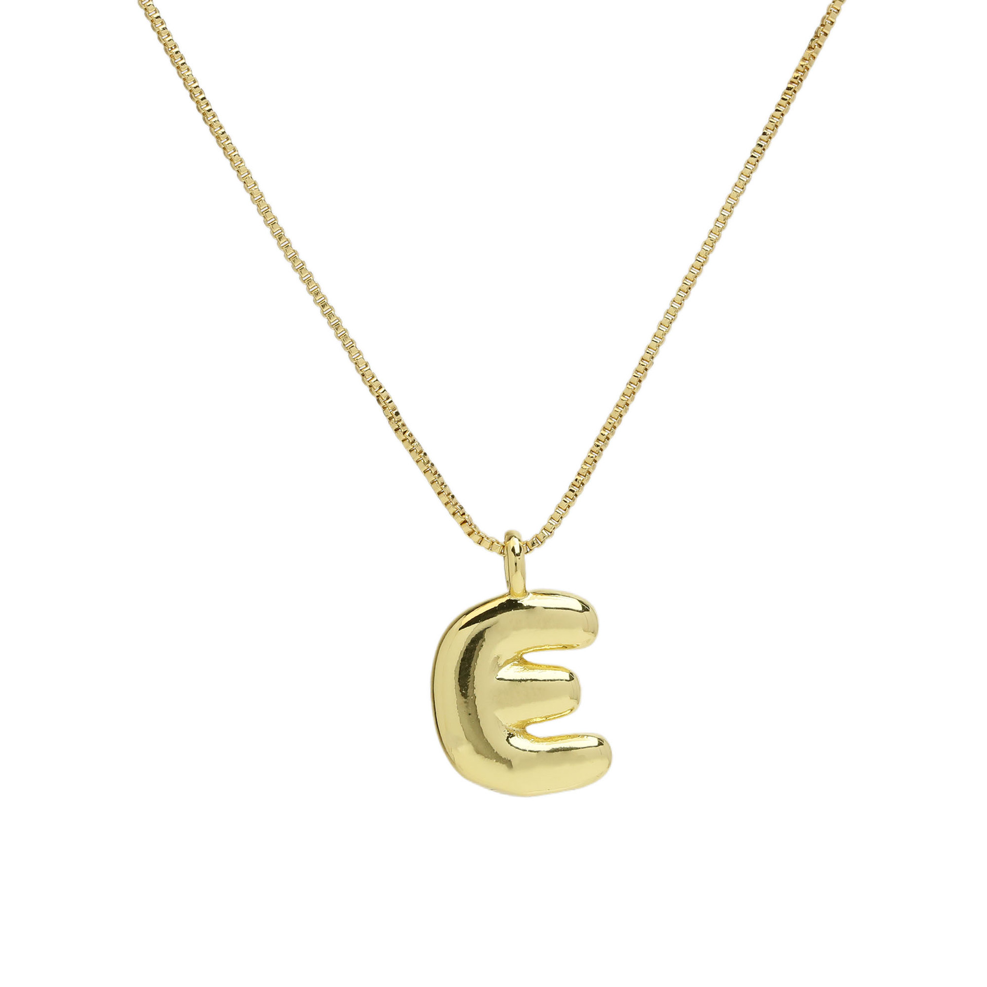 chunky feminine letter initial necklace