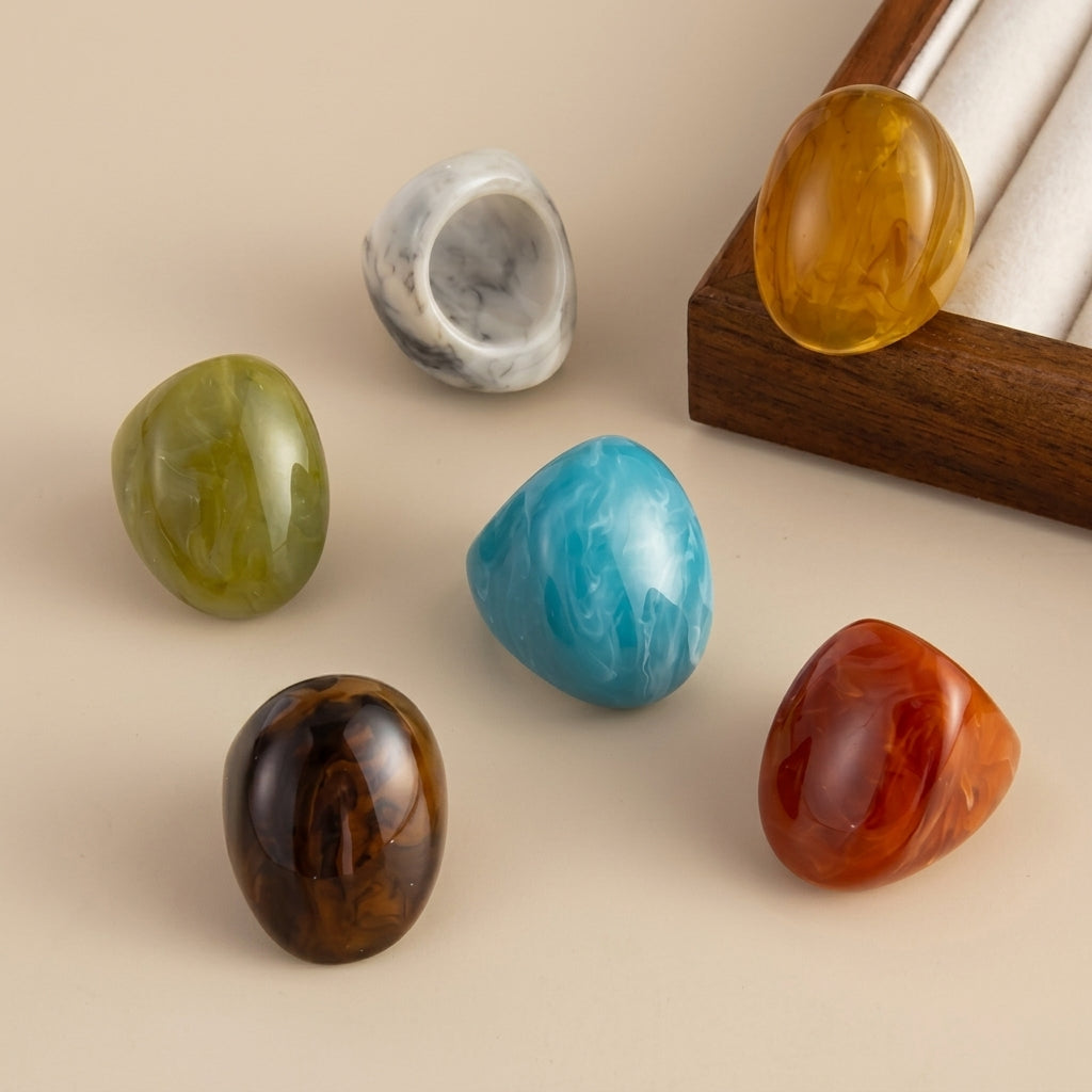 Chunky Oval Resin Ring