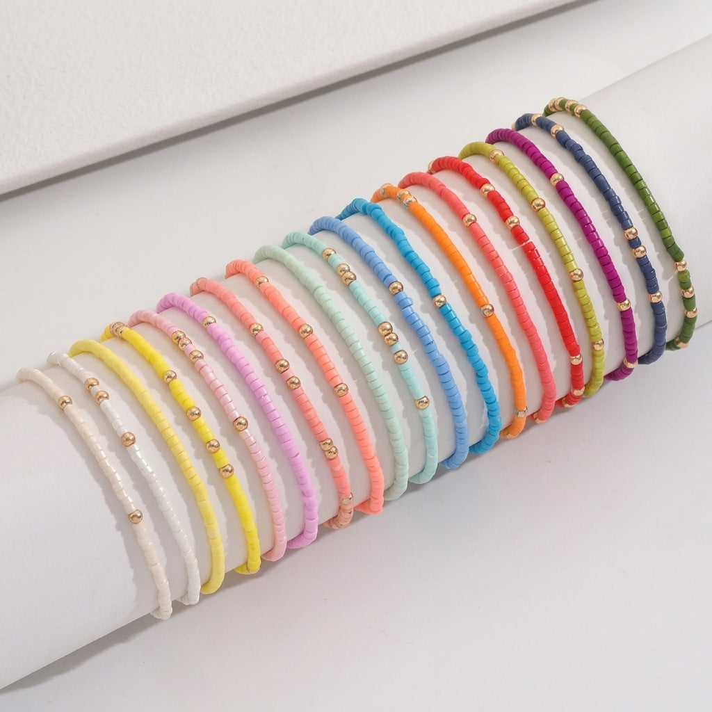 Boho Colorful Beaded Stackable Bracelet Set