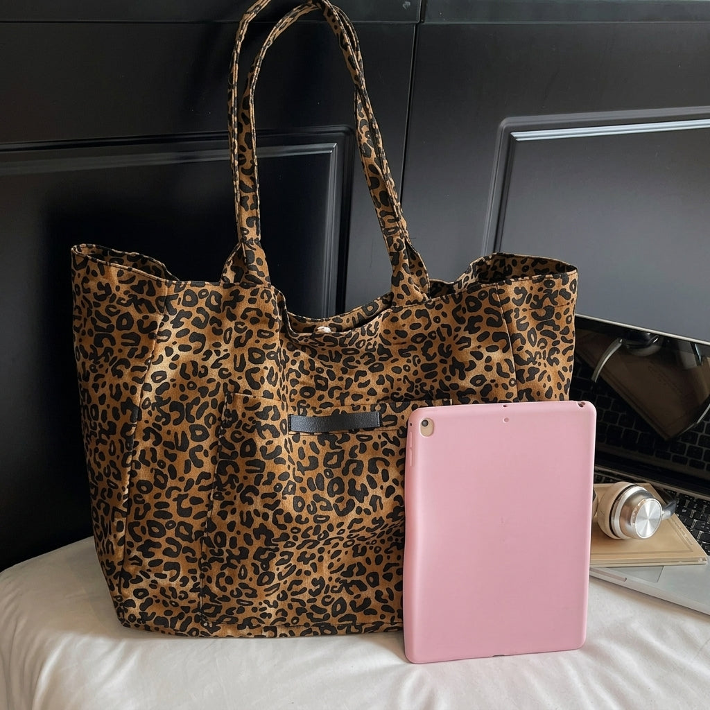 Large Leopard Print Tote Bag