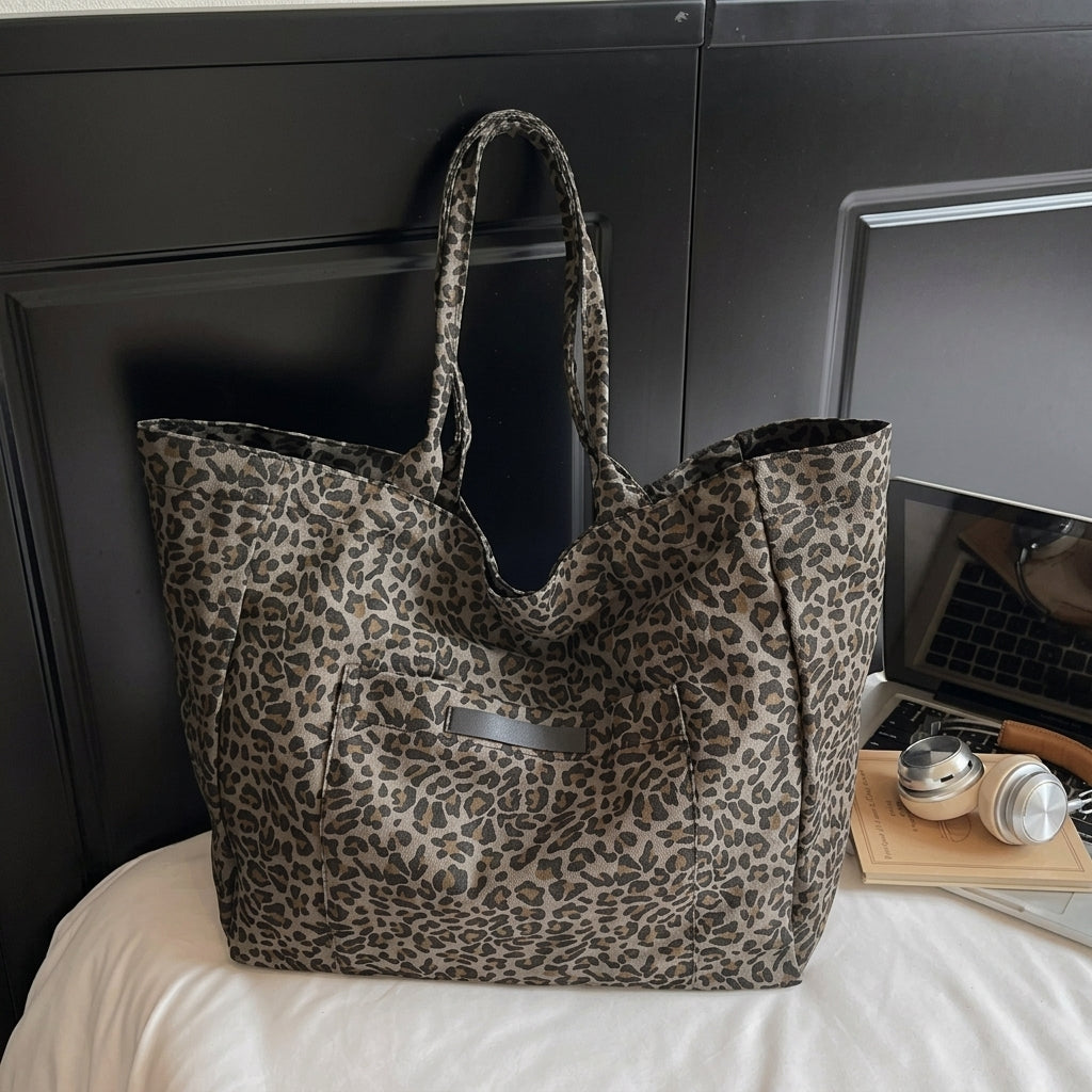 Large Leopard Print Tote Bag