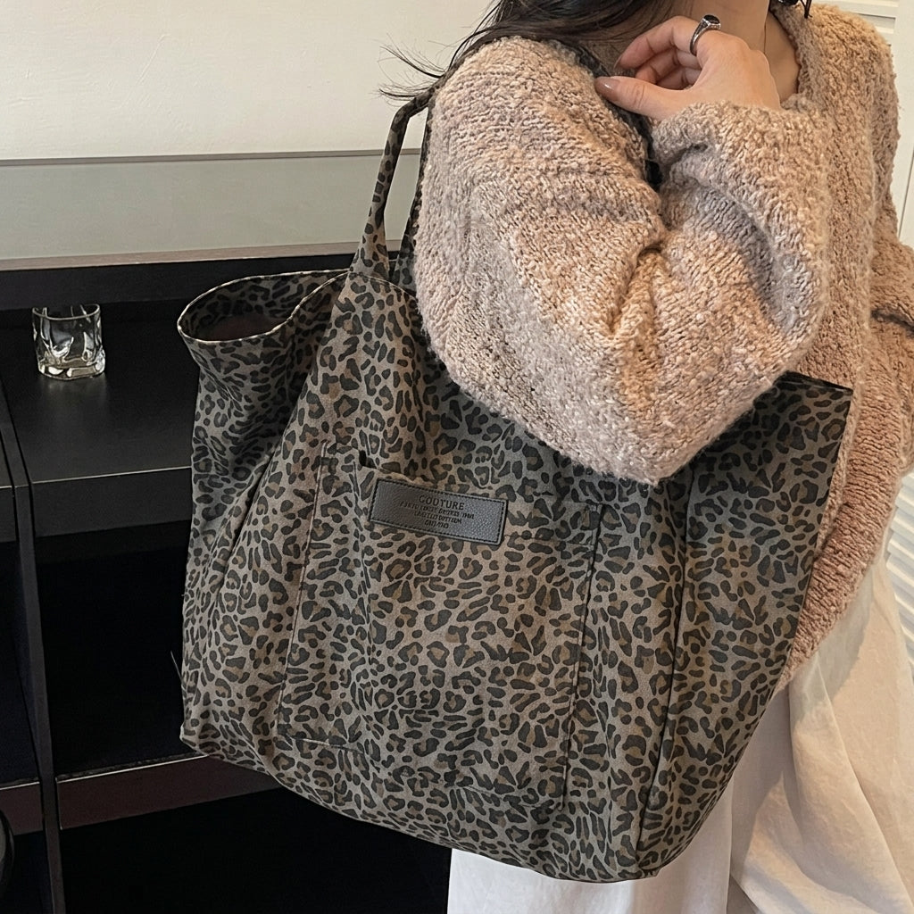 Large Leopard Print Tote Bag