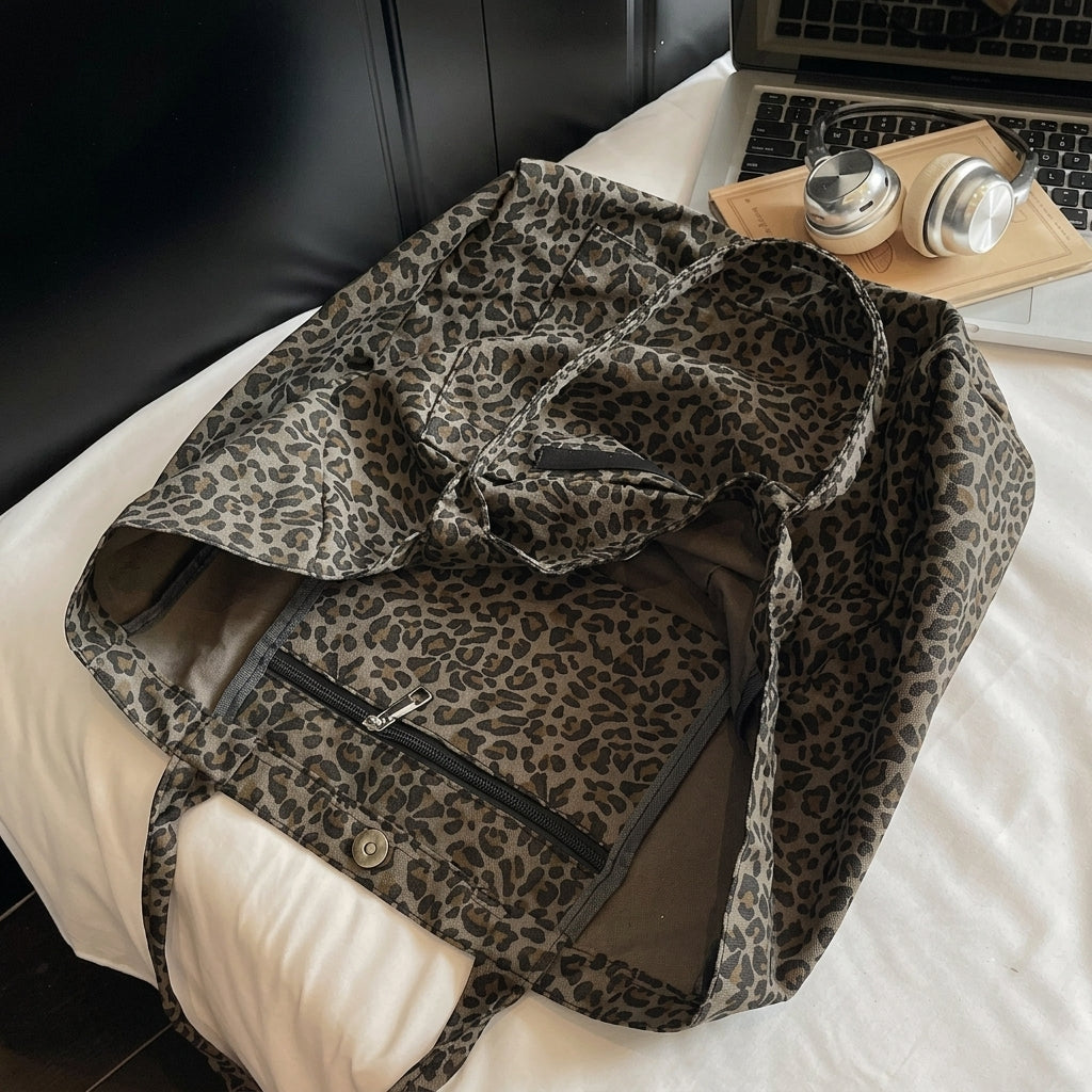 Large Leopard Print Tote Bag