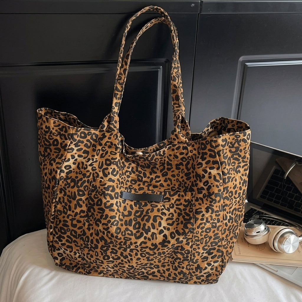 Large Leopard Print Tote Bag