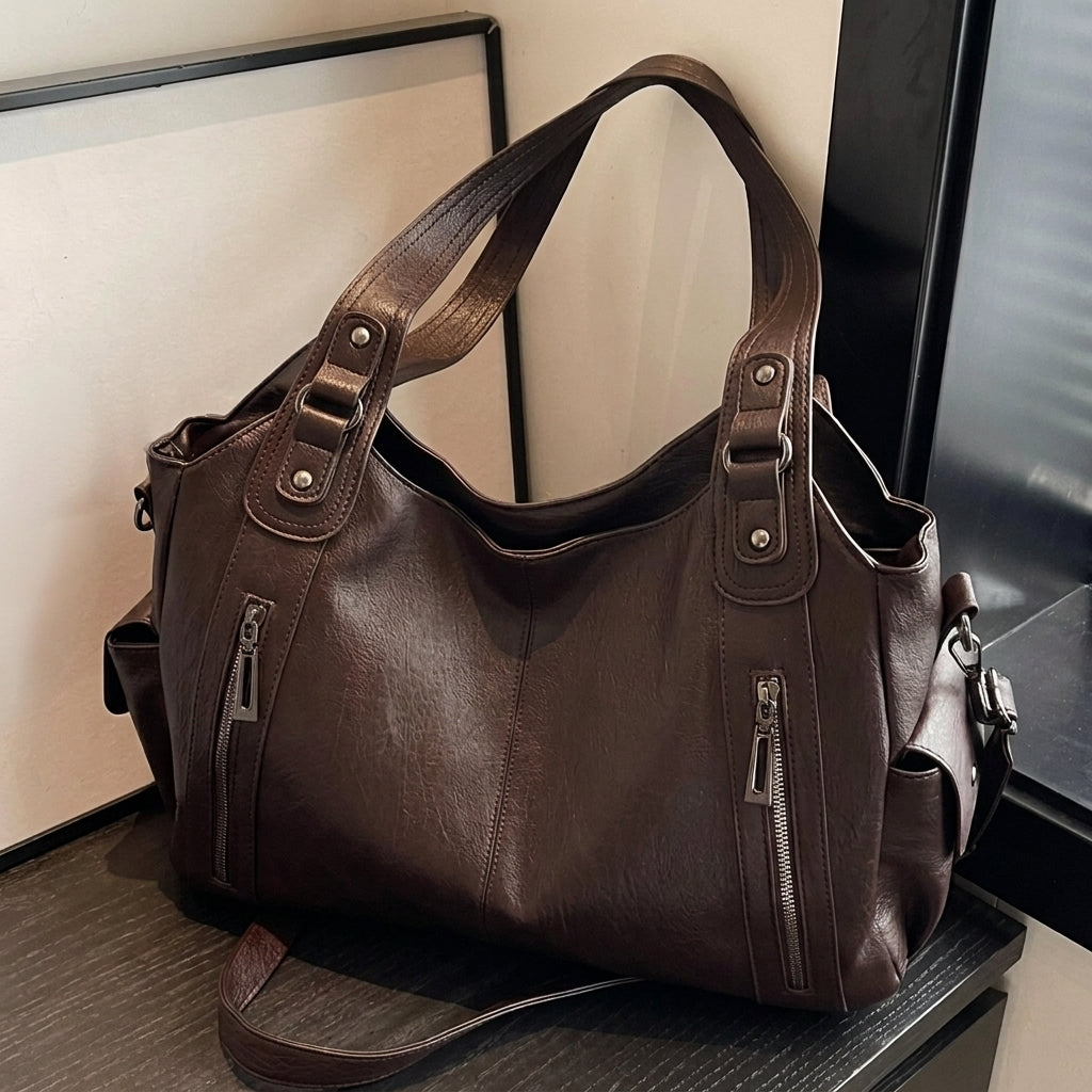 Y2K Inspired Leather Tote Bag