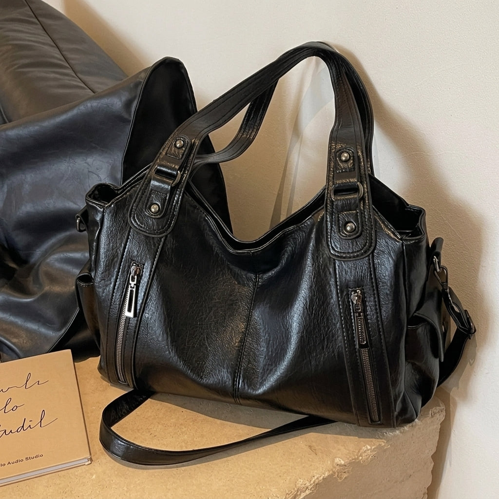 Y2K Inspired Leather Tote Bag
