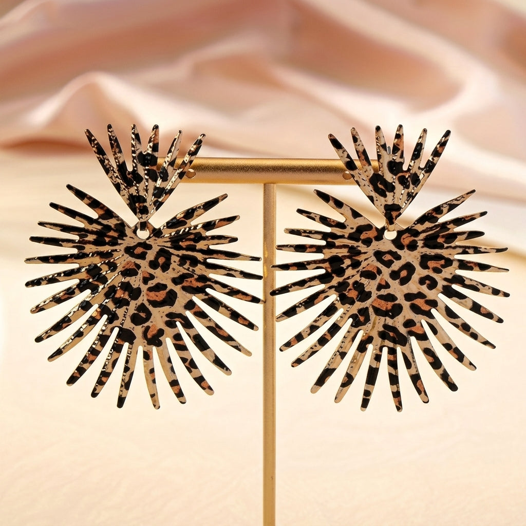 Leopard Print Stud Earrings