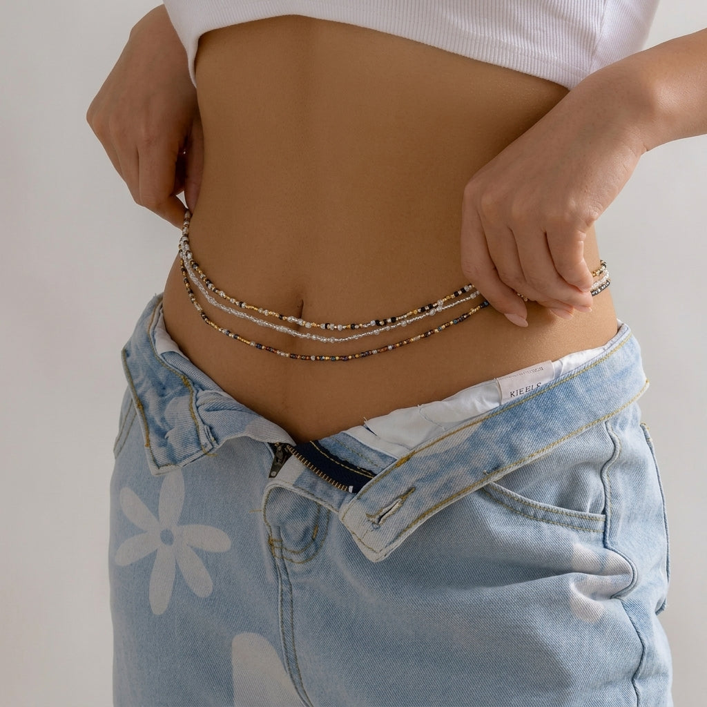 3pc Boho Beaded Waist Chain