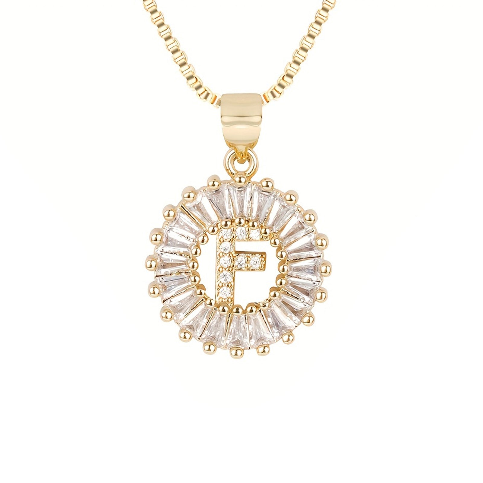 Circle Initial Necklace in gold