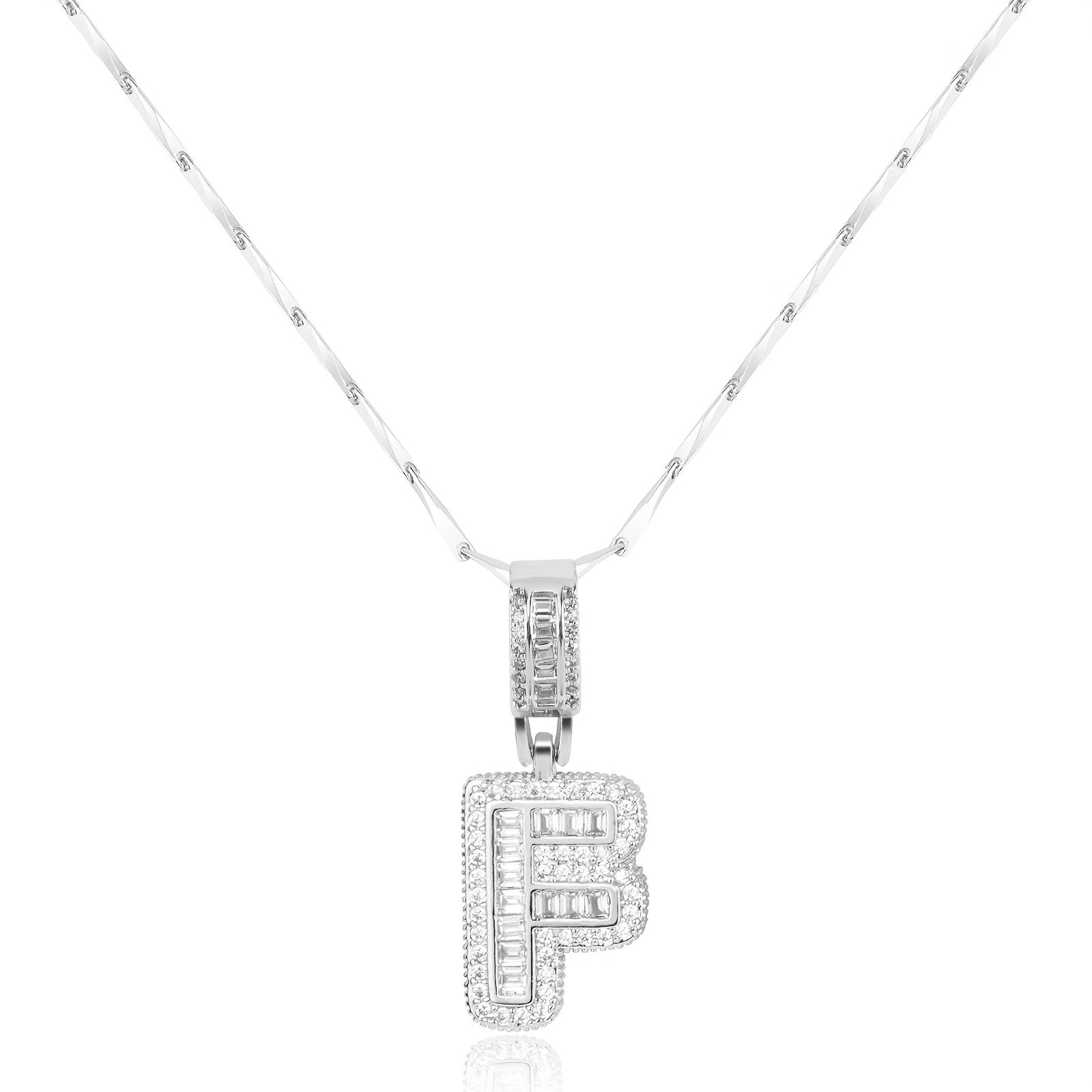 Bold Initial Necklace in silver