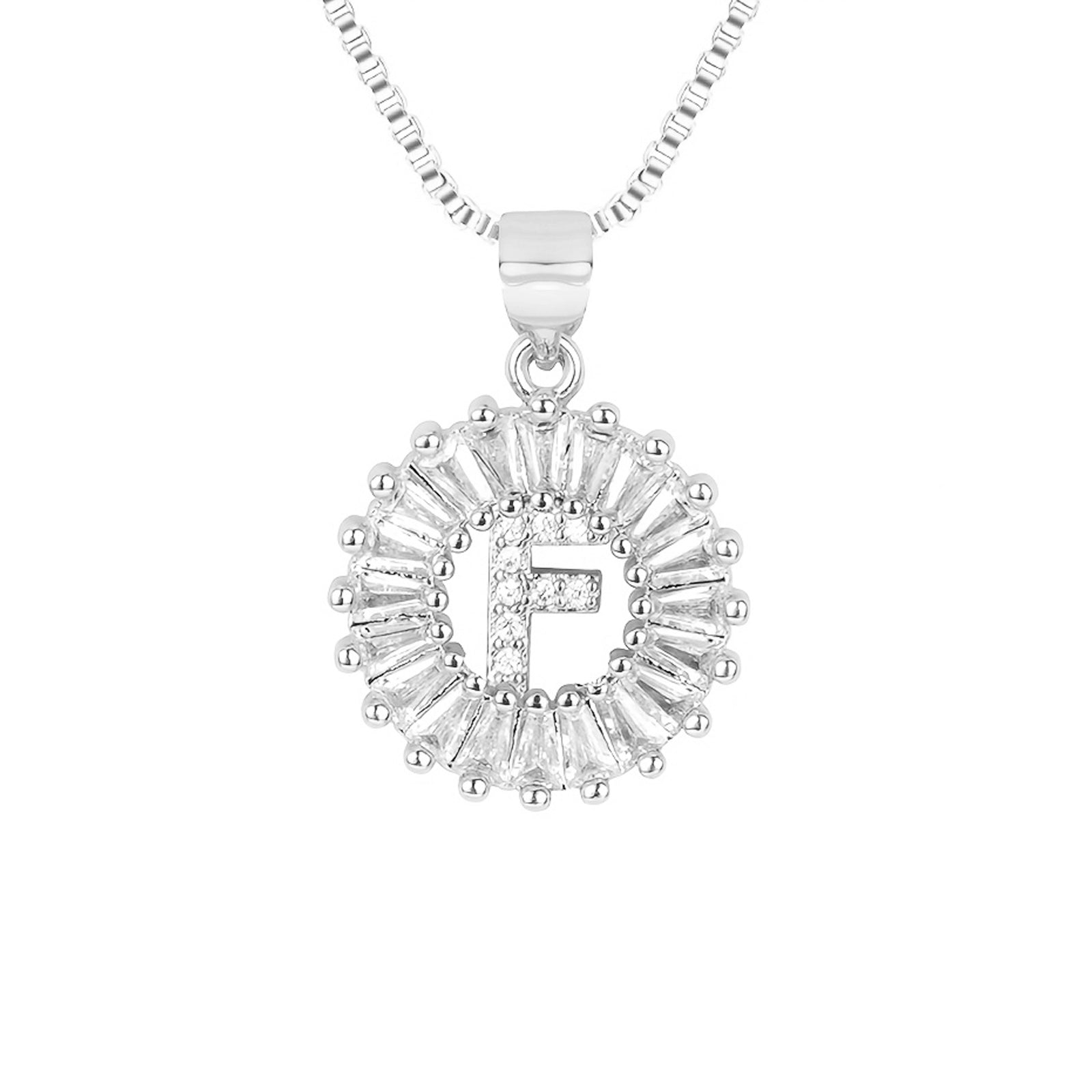 Circle Initial Necklace in silver