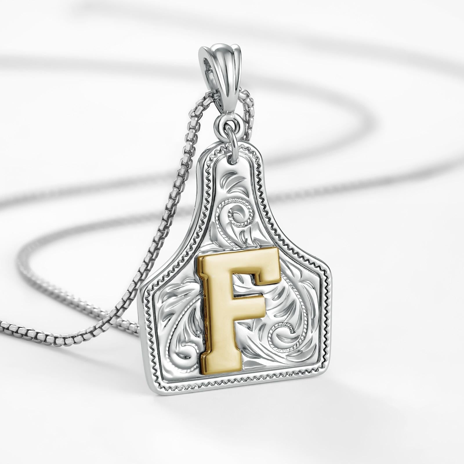 14k elegant cowgirl initial necklace