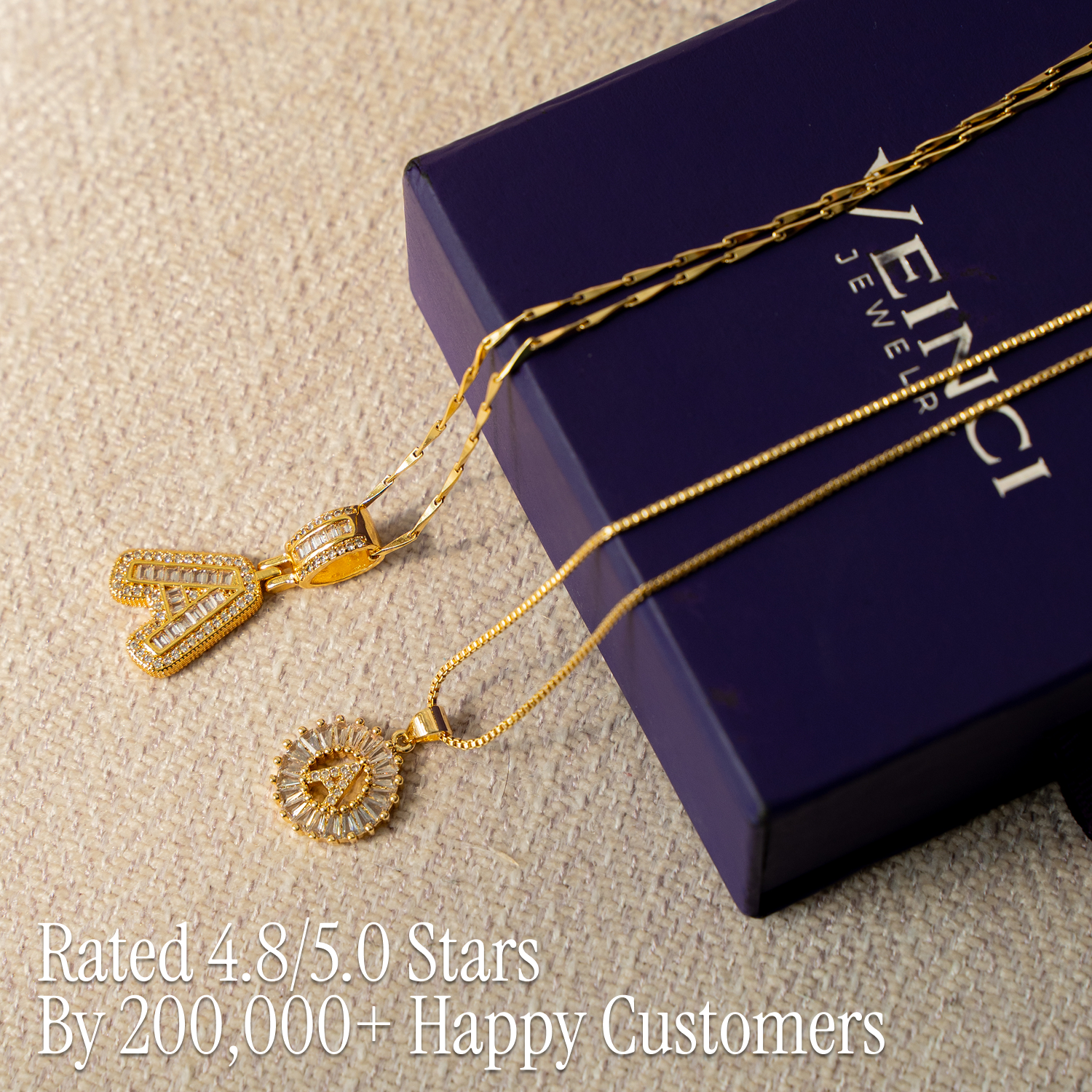 Keep & Share: 2pc 14k Diamond Letter Initial Necklaces