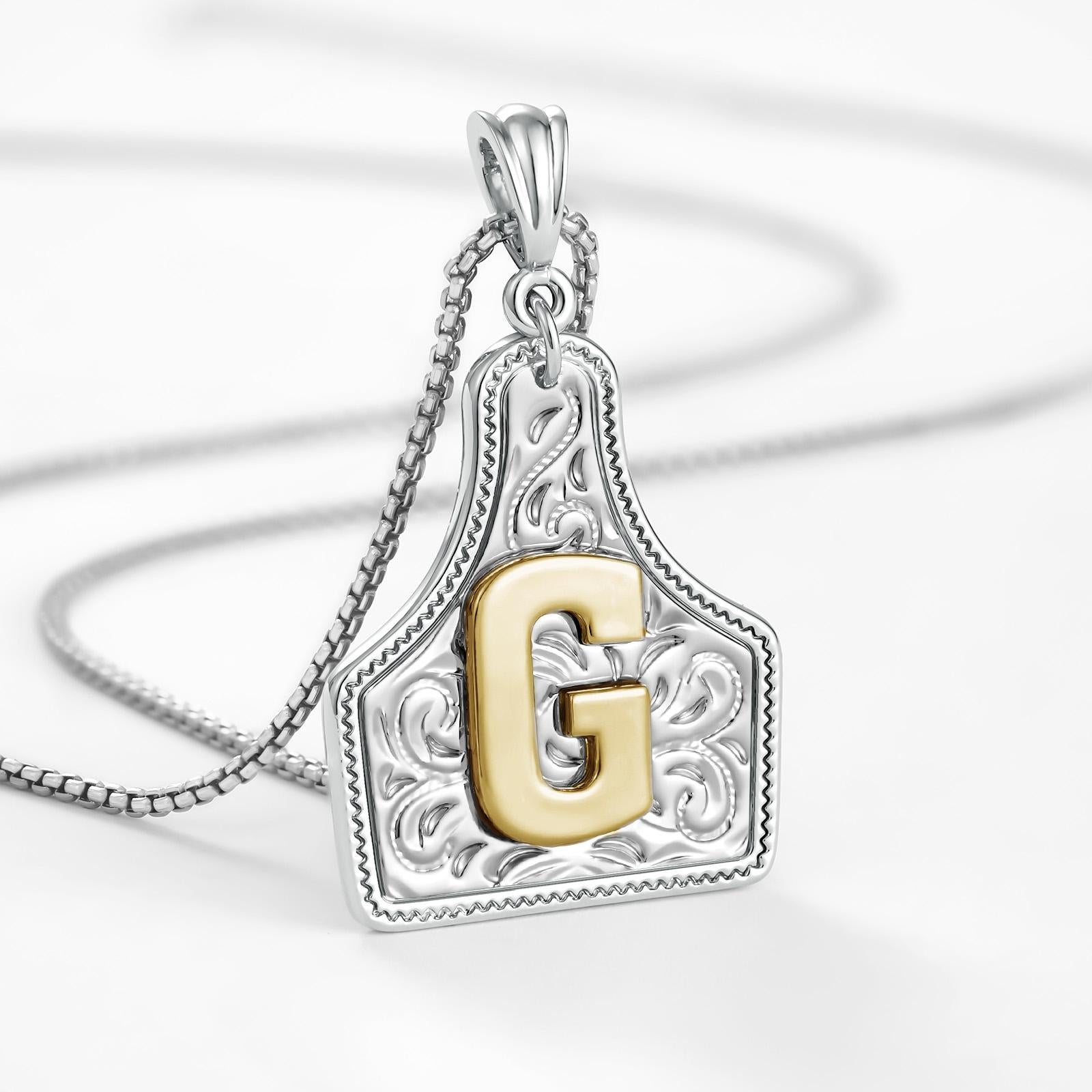 14k elegant cowgirl initial necklace