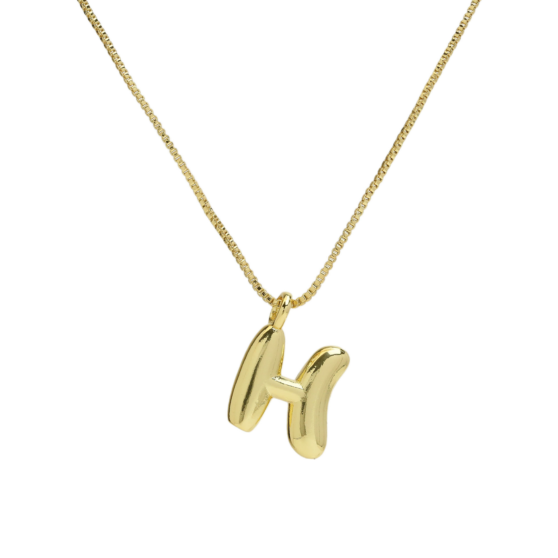 chunky feminine letter initial necklace