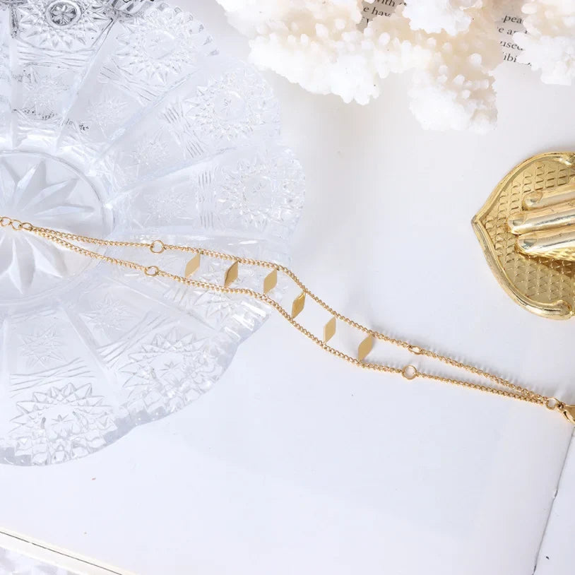Dual Layered Threaded Diamond Bracelet
