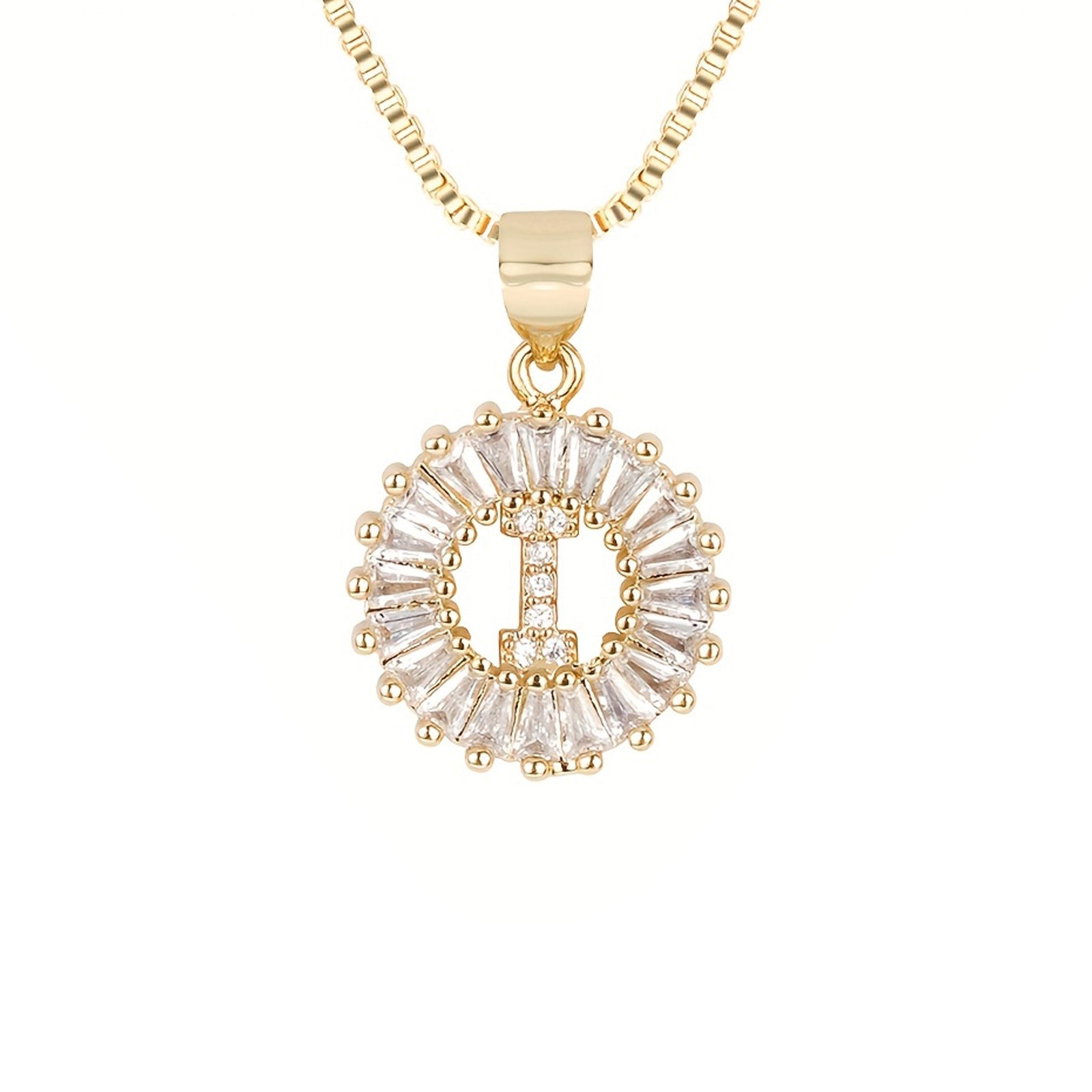 Circle Initial Necklace in gold