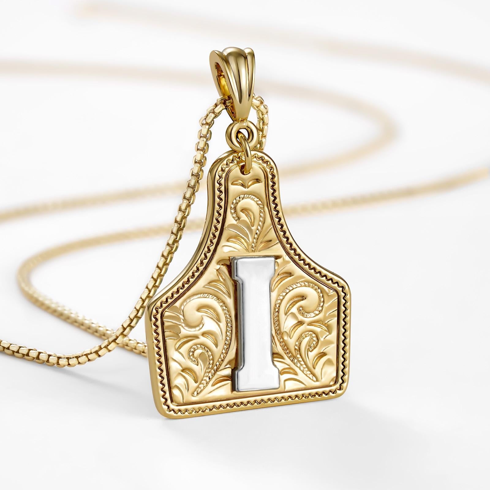 14k Elegant Cowgirl Initial Necklace in gold