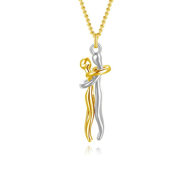 Bonding Hug Necklace in gold & silver