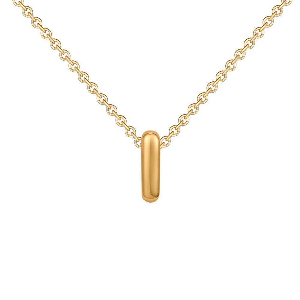 dainty bubble letter initial necklace