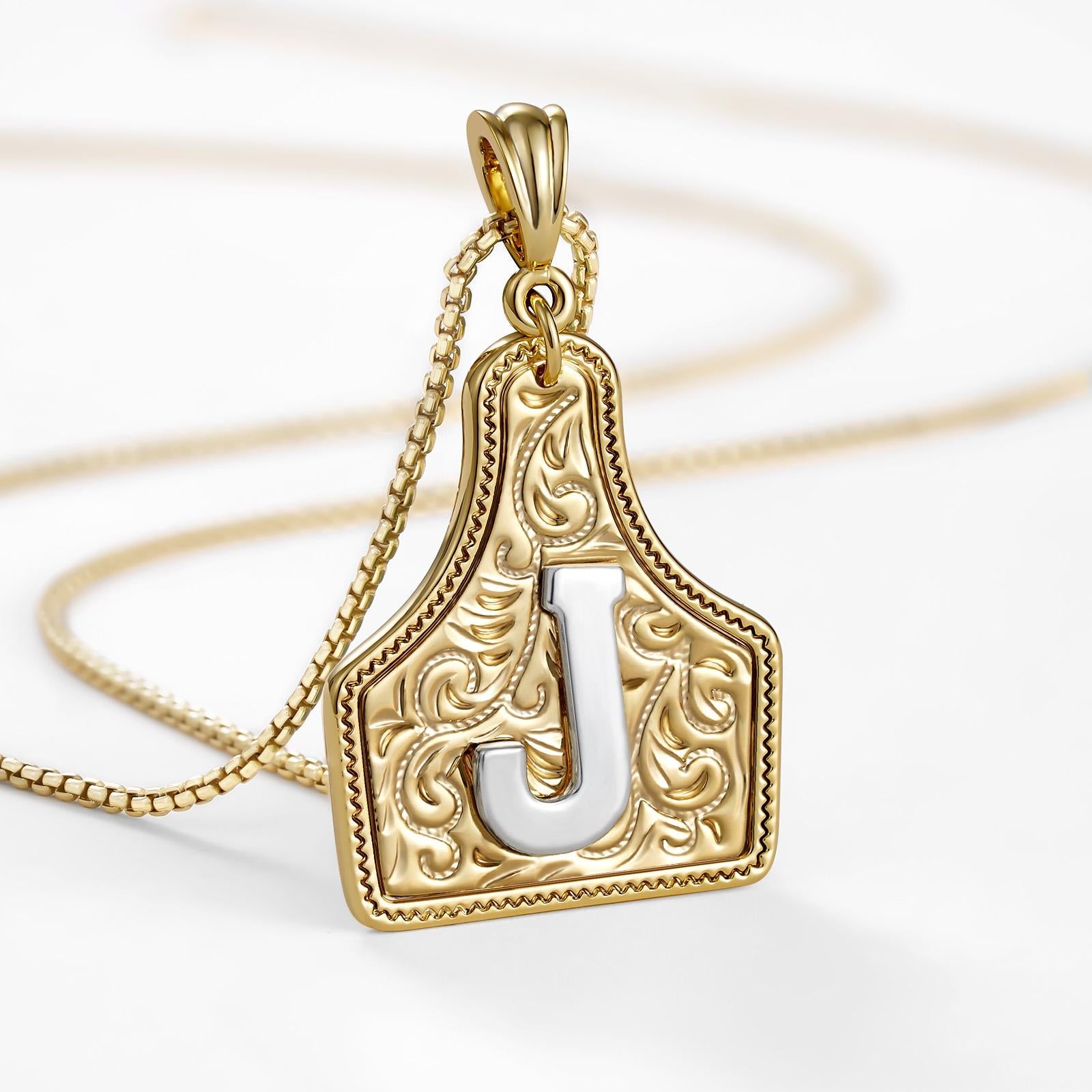 14k Elegant Cowgirl Initial Necklace in gold