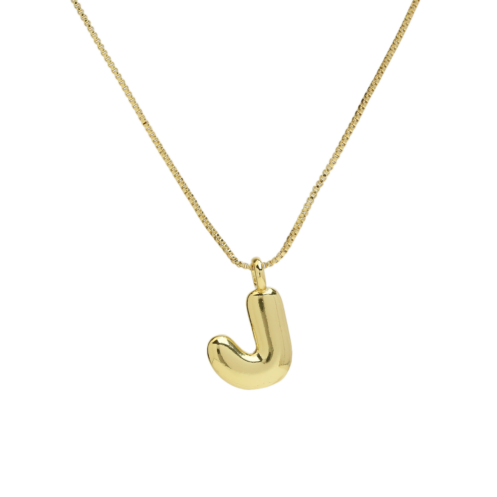 chunky feminine letter initial necklace