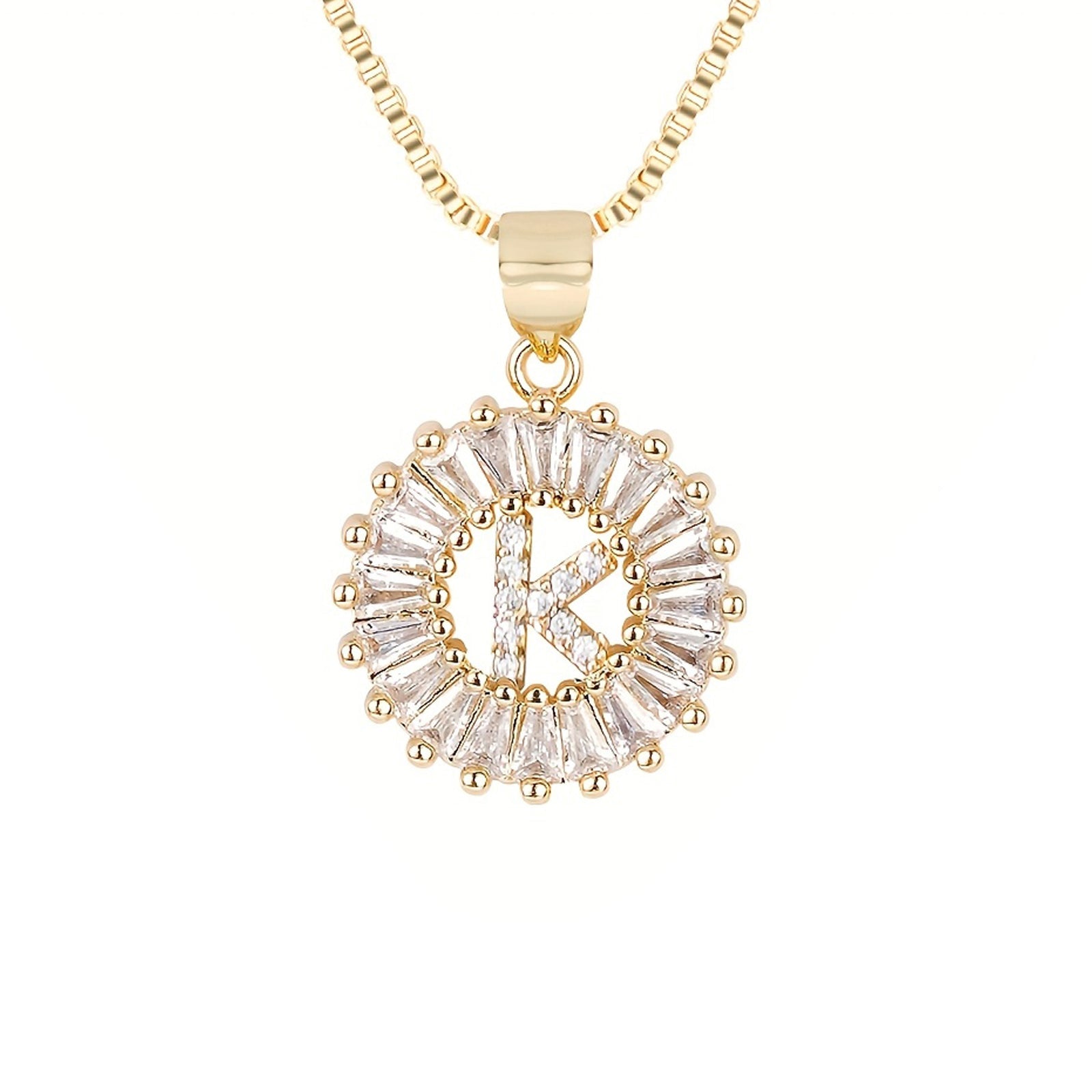 Circle Initial Necklace in gold