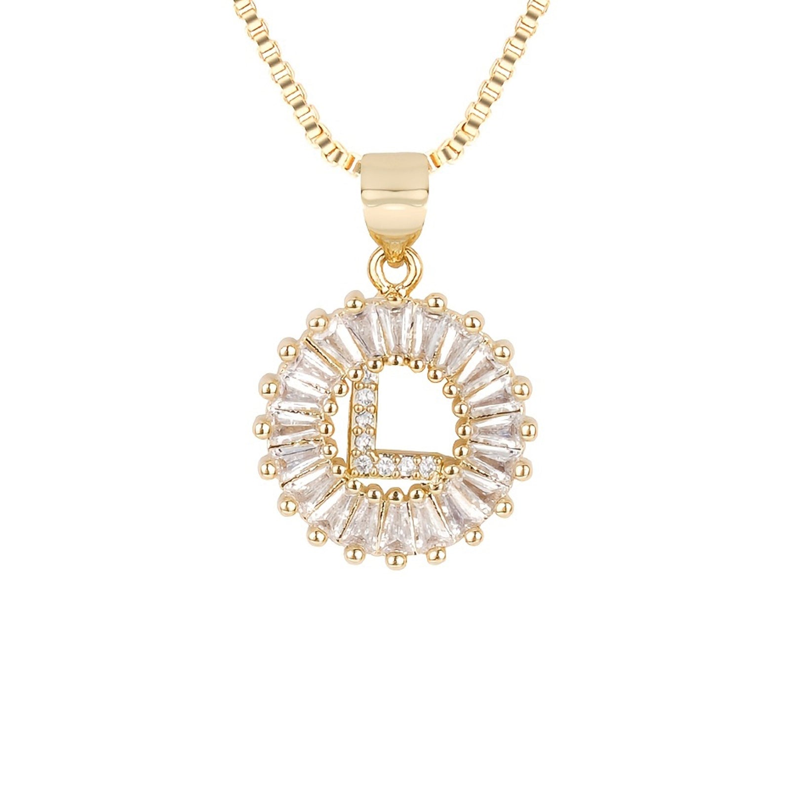 Circle Initial Necklace in gold