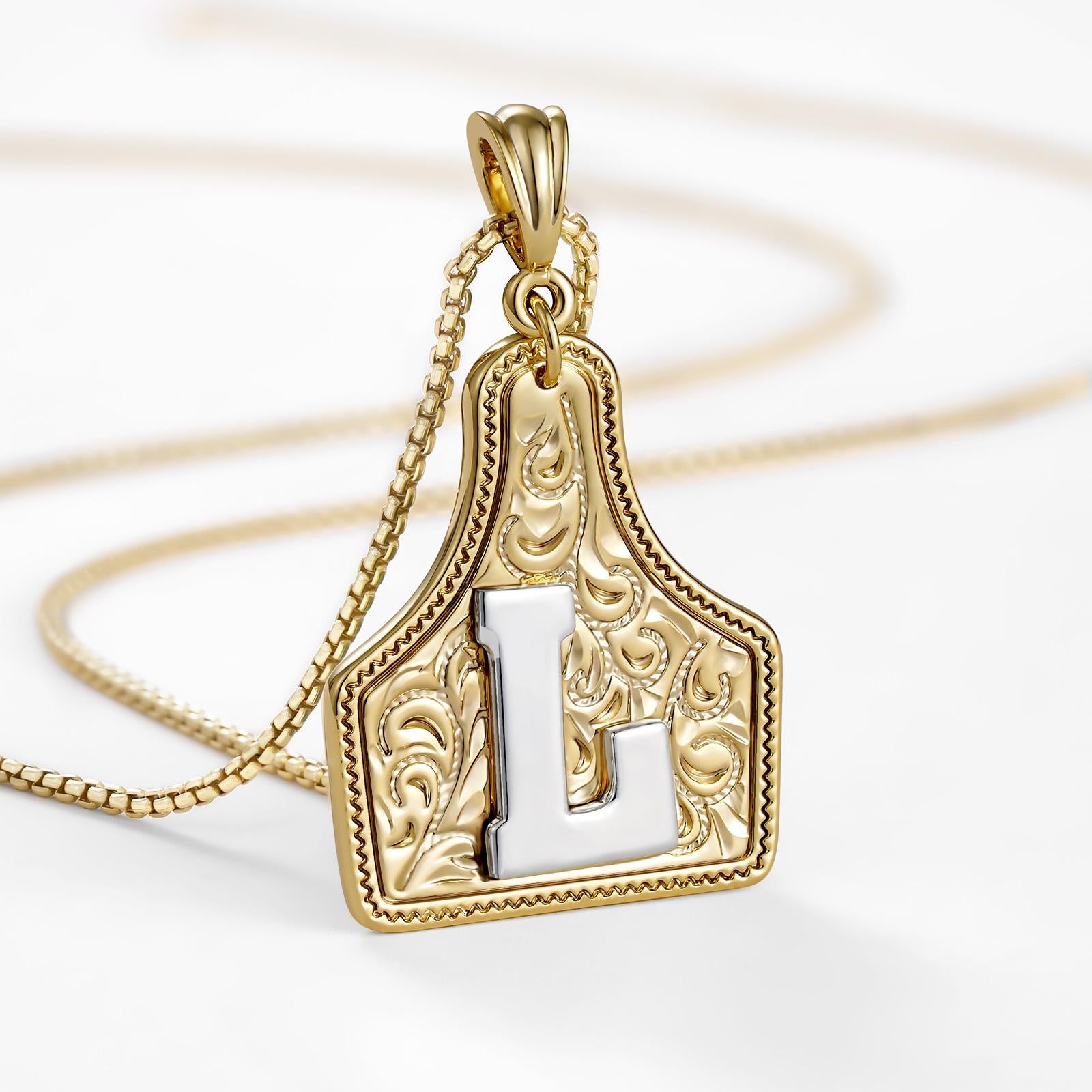14k Elegant Cowgirl Initial Necklace in gold