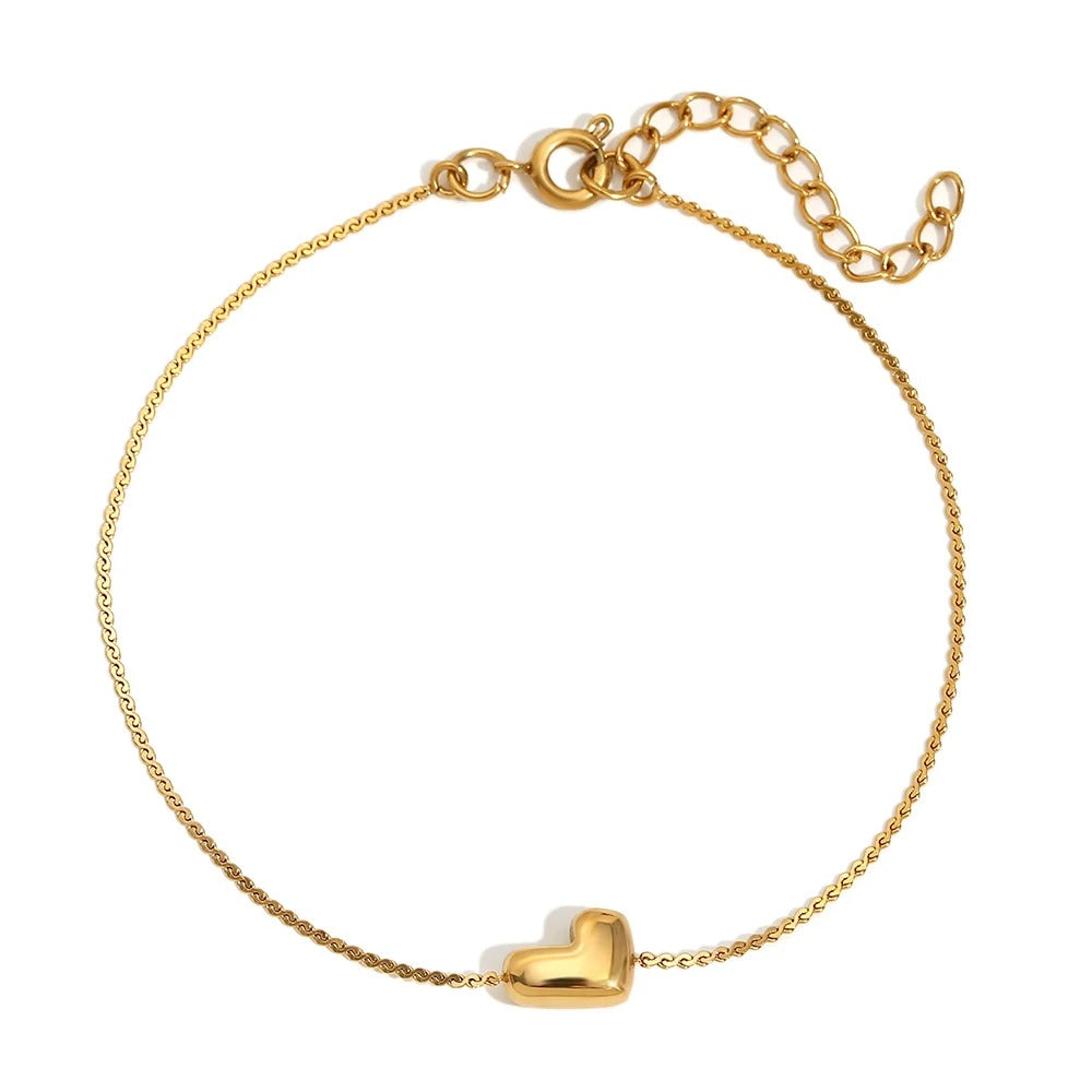 dainty bubble letter initial bracelet