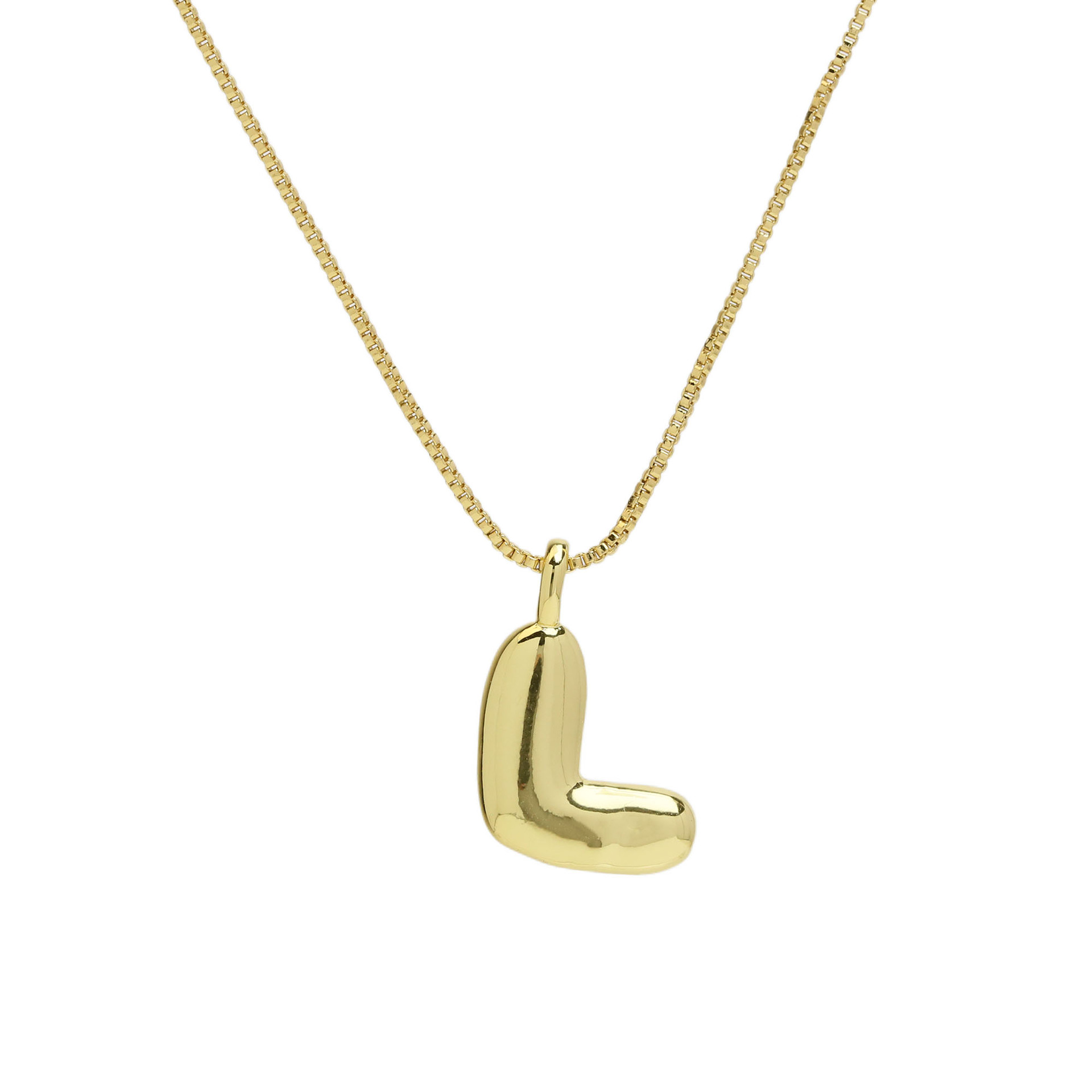 chunky feminine letter initial necklace